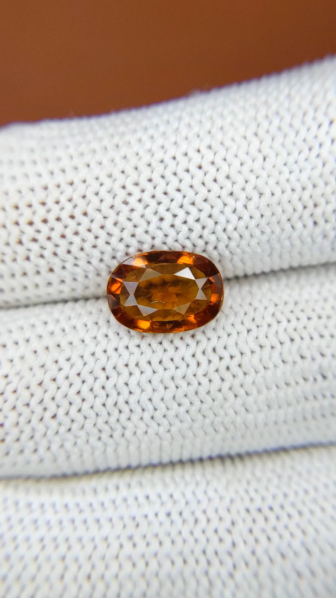 2.70 Ct. Orange Hessonite Garnet from Madagascar Size Video