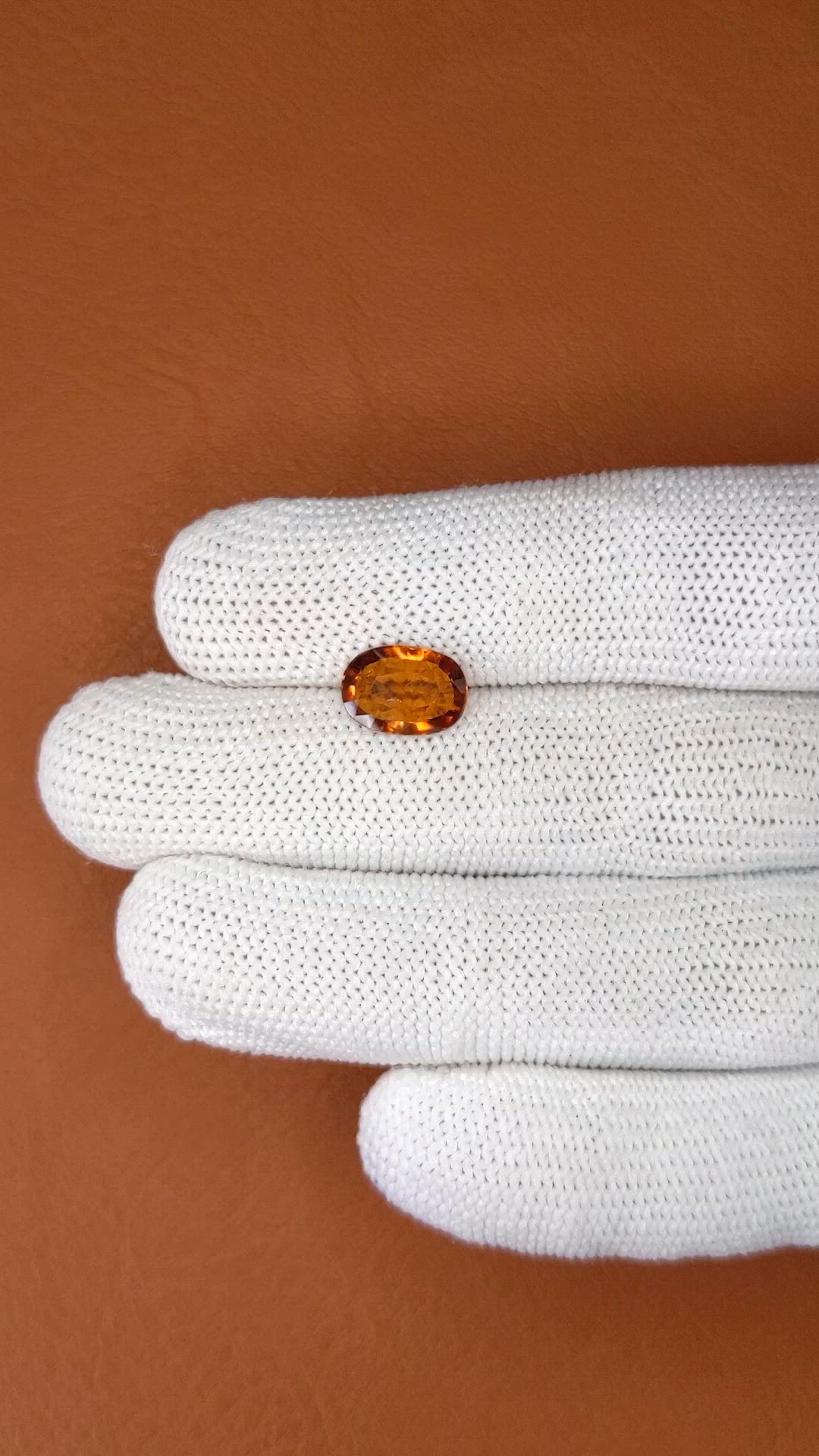2.70 Ct. Orange Hessonite Garnet from Madagascar Size Video