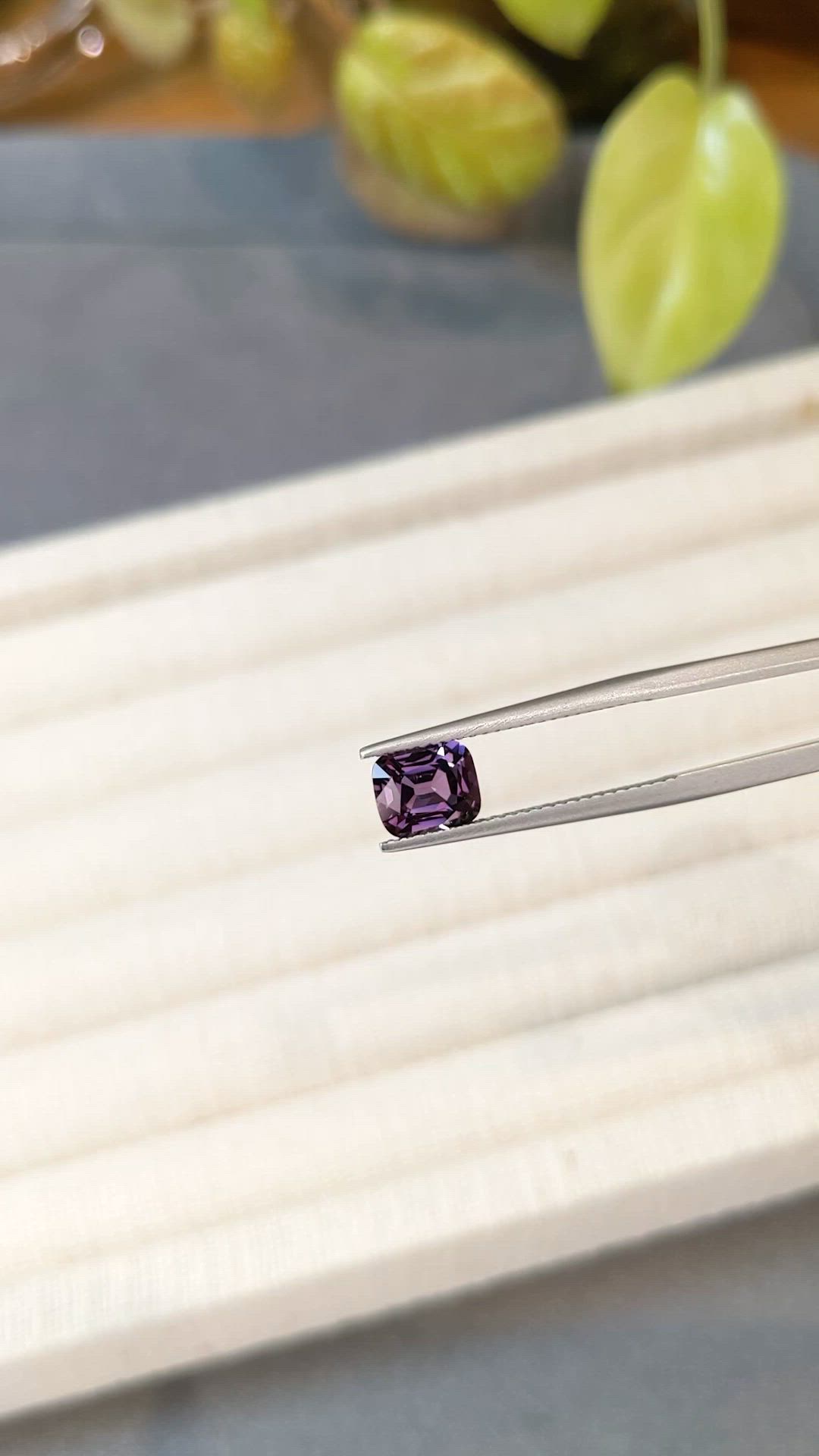 1.53 Ct. Pinkish Purple Spinel from Burma (Myanmar) Size Video