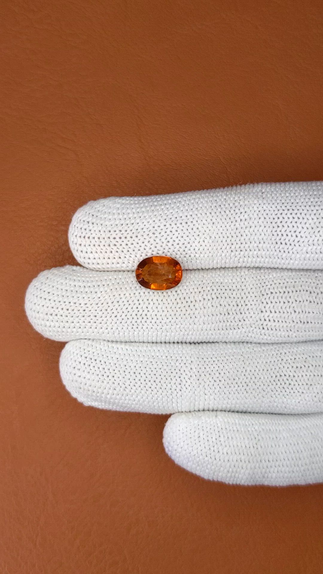 2.59 Ct. Orange Hessonite Garnet from Madagascar Size Video