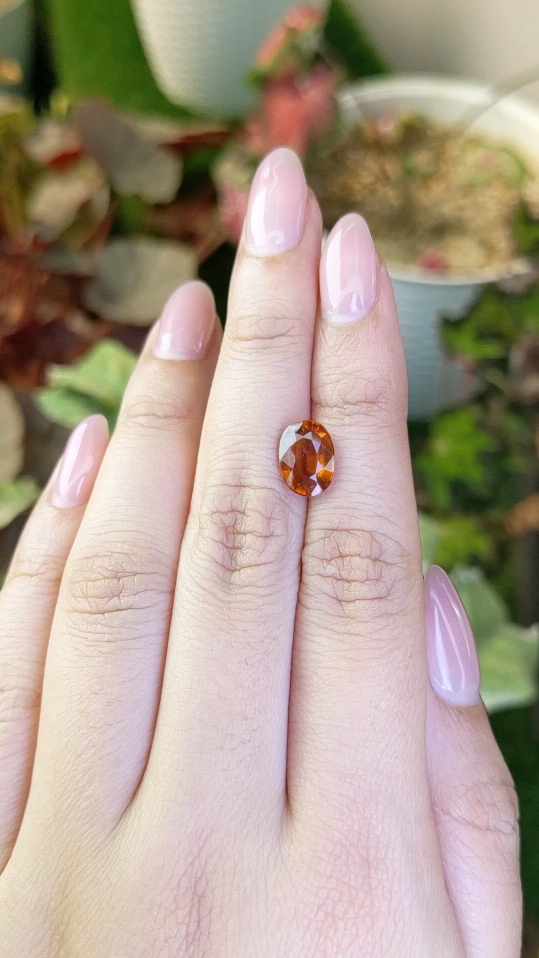 2.59 Ct. Orange Hessonite Garnet from Madagascar Size Video