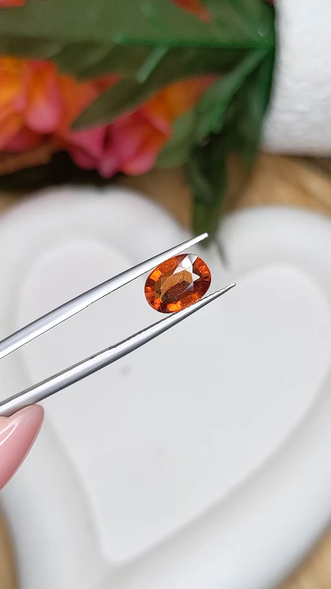 2.59 Ct. Orange Hessonite Garnet from Madagascar Size Video