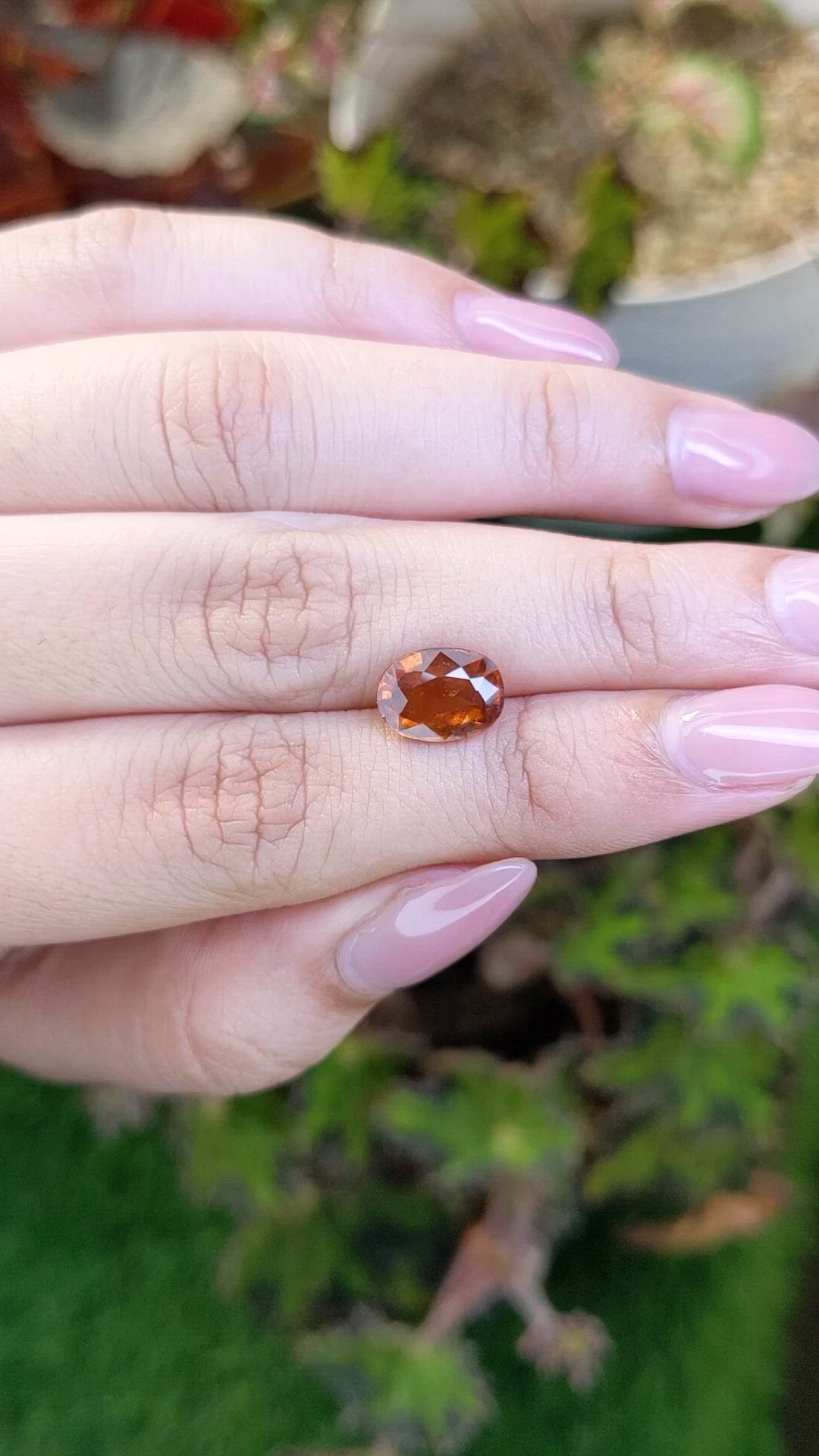 2.59 Ct. Orange Hessonite Garnet from Madagascar Size Video