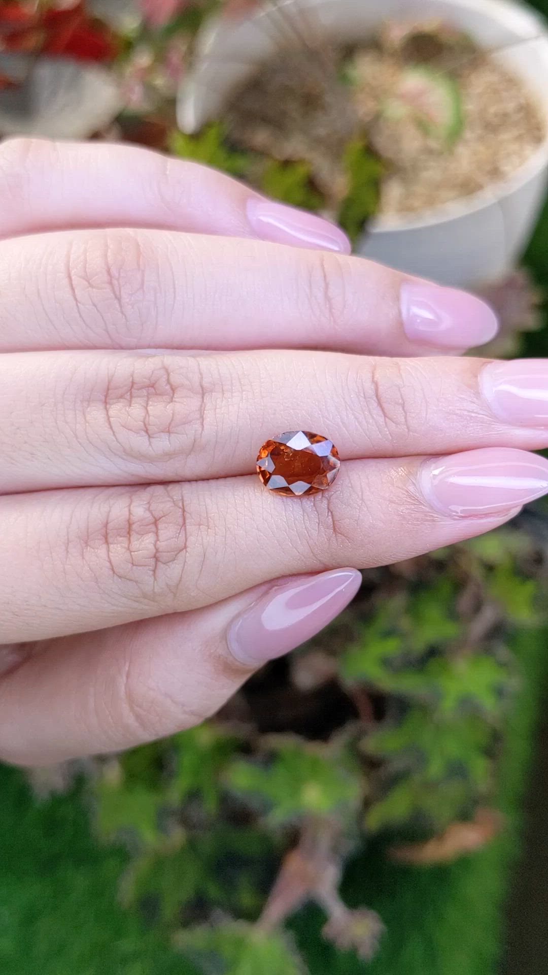 2.60 Ct. Orange Hessonite Garnet from Madagascar Size Video