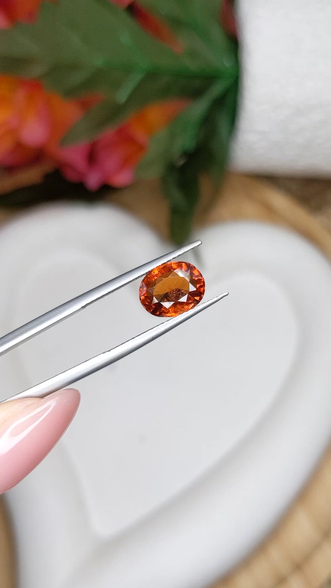 2.60 Ct. Orange Hessonite Garnet from Madagascar Size Video