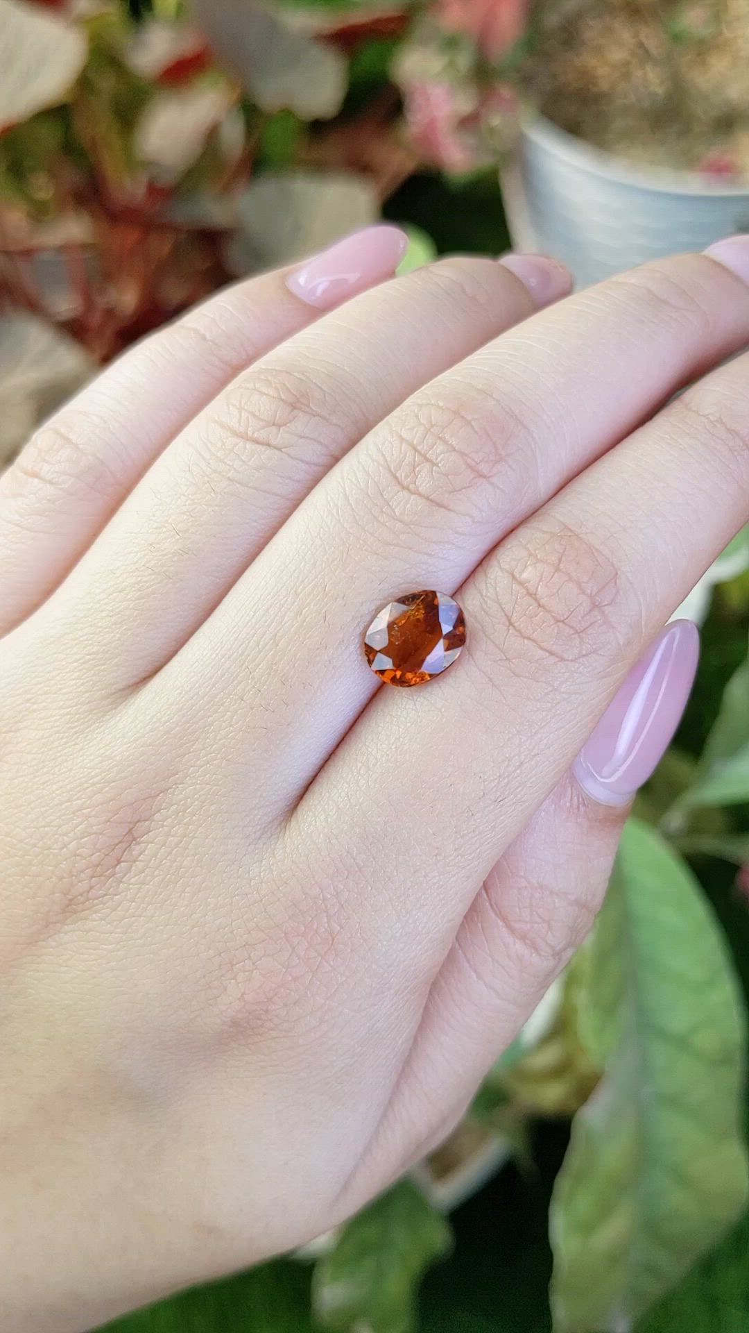 2.60 Ct. Orange Hessonite Garnet from Madagascar Size Video