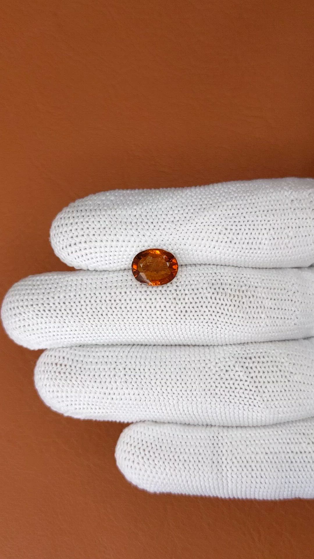 2.60 Ct. Orange Hessonite Garnet from Madagascar Size Video