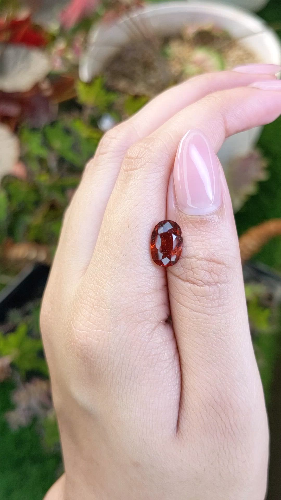 2.91 Ct. Reddish Brown Hessonite Garnet from Madagascar Size Video