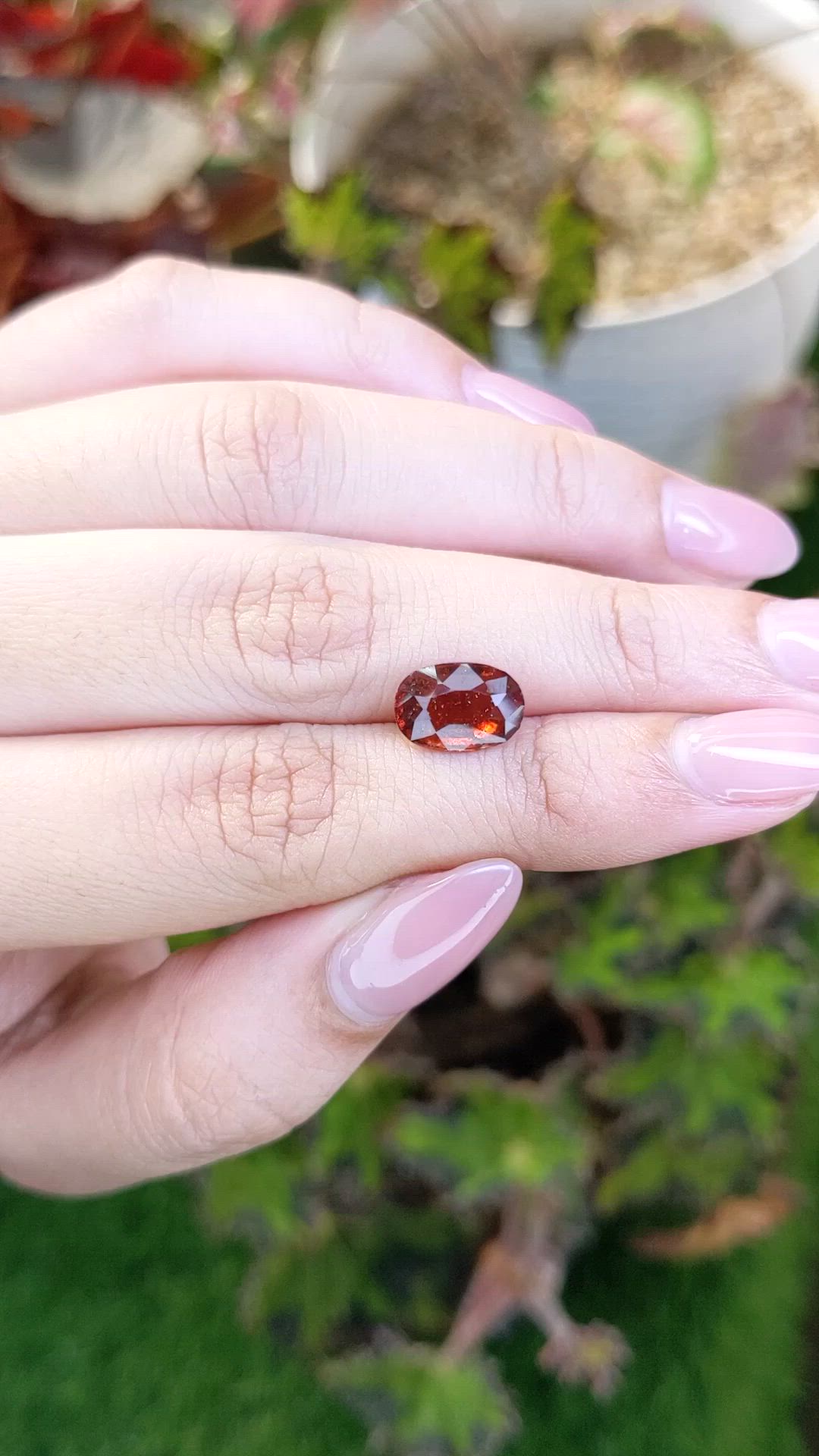 2.91 Ct. Reddish Brown Hessonite Garnet from Madagascar Size Video