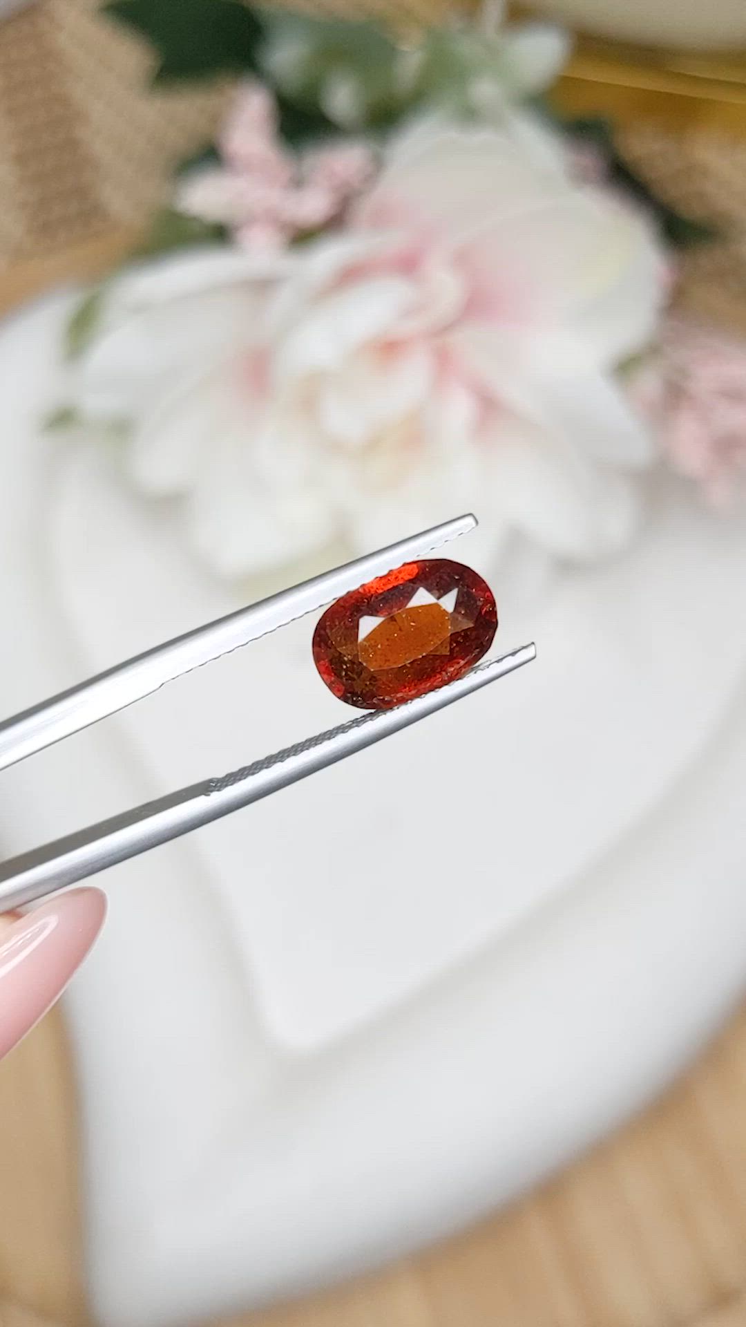 2.91 Ct. Reddish Brown Hessonite Garnet from Madagascar Size Video