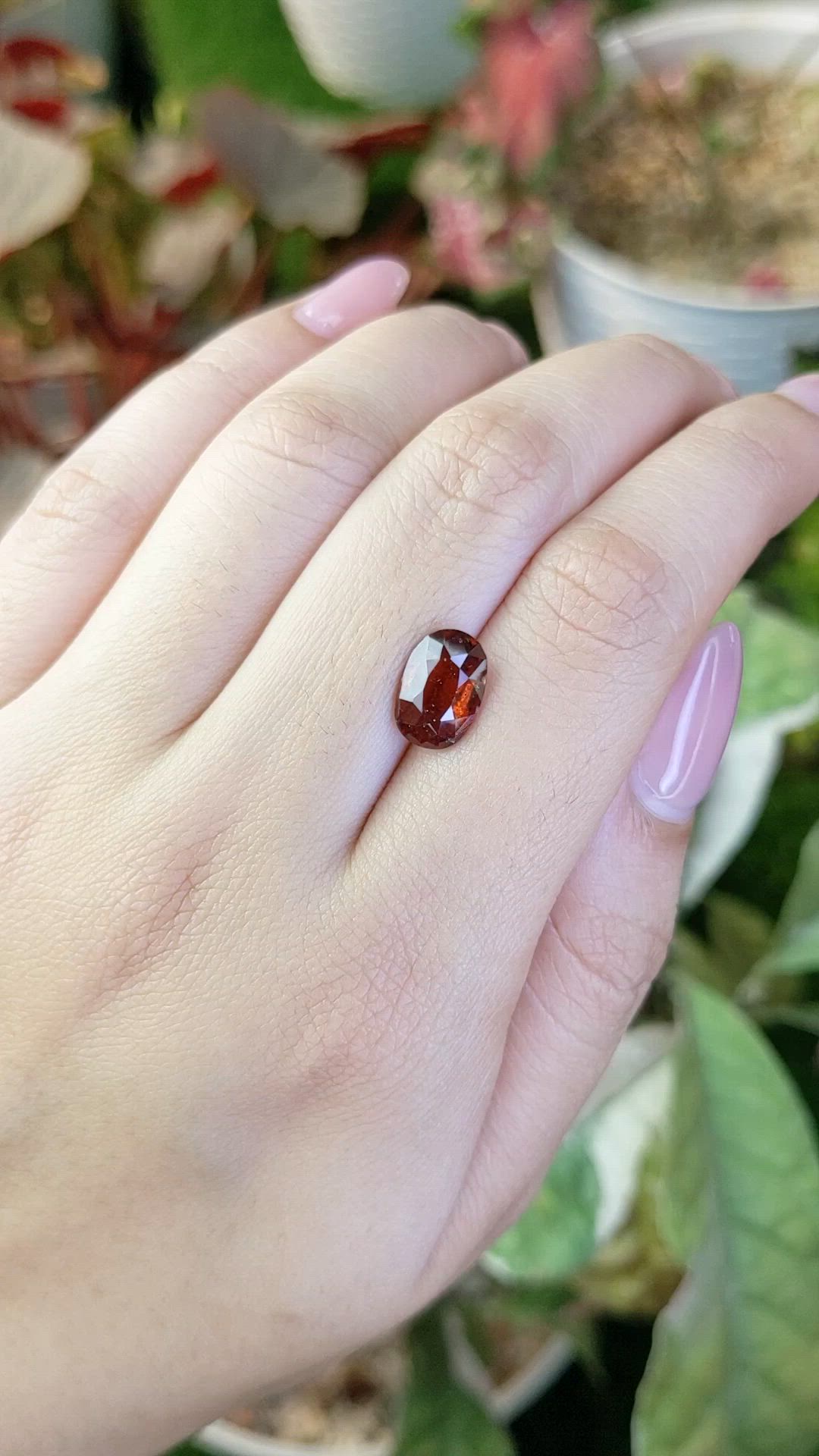 2.91 Ct. Reddish Brown Hessonite Garnet from Madagascar Size Video