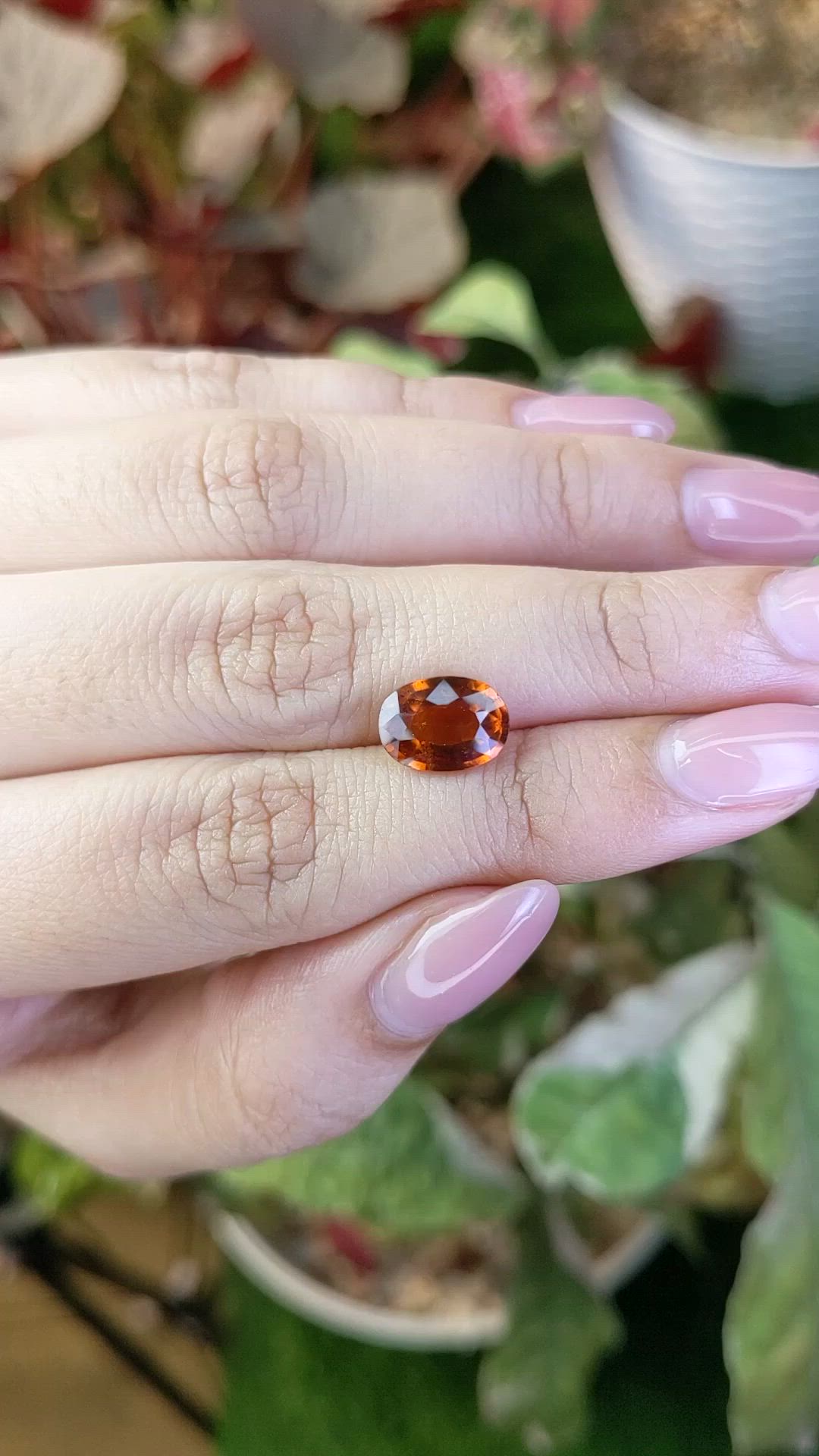 3.29 Ct. Reddish Orange Hessonite Garnet from Madagascar Size Video
