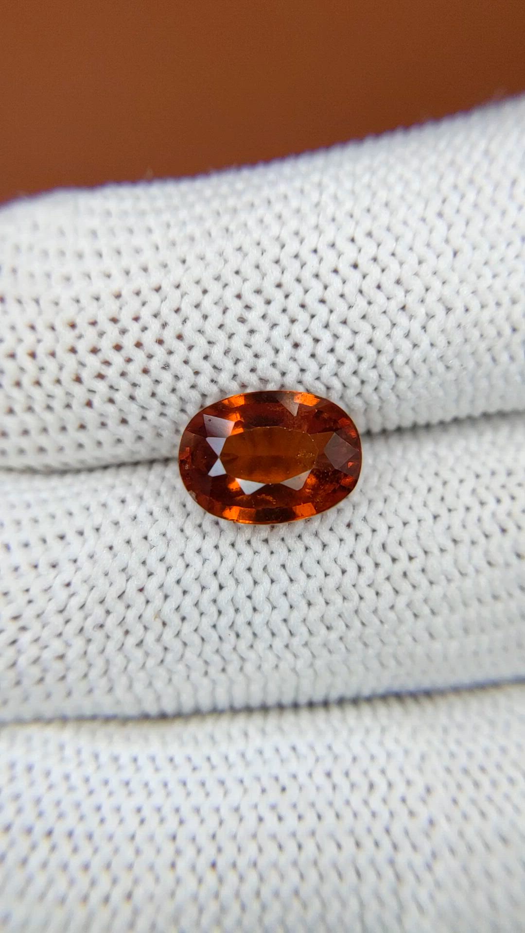 3.29 Ct. Reddish Orange Hessonite Garnet from Madagascar Size Video