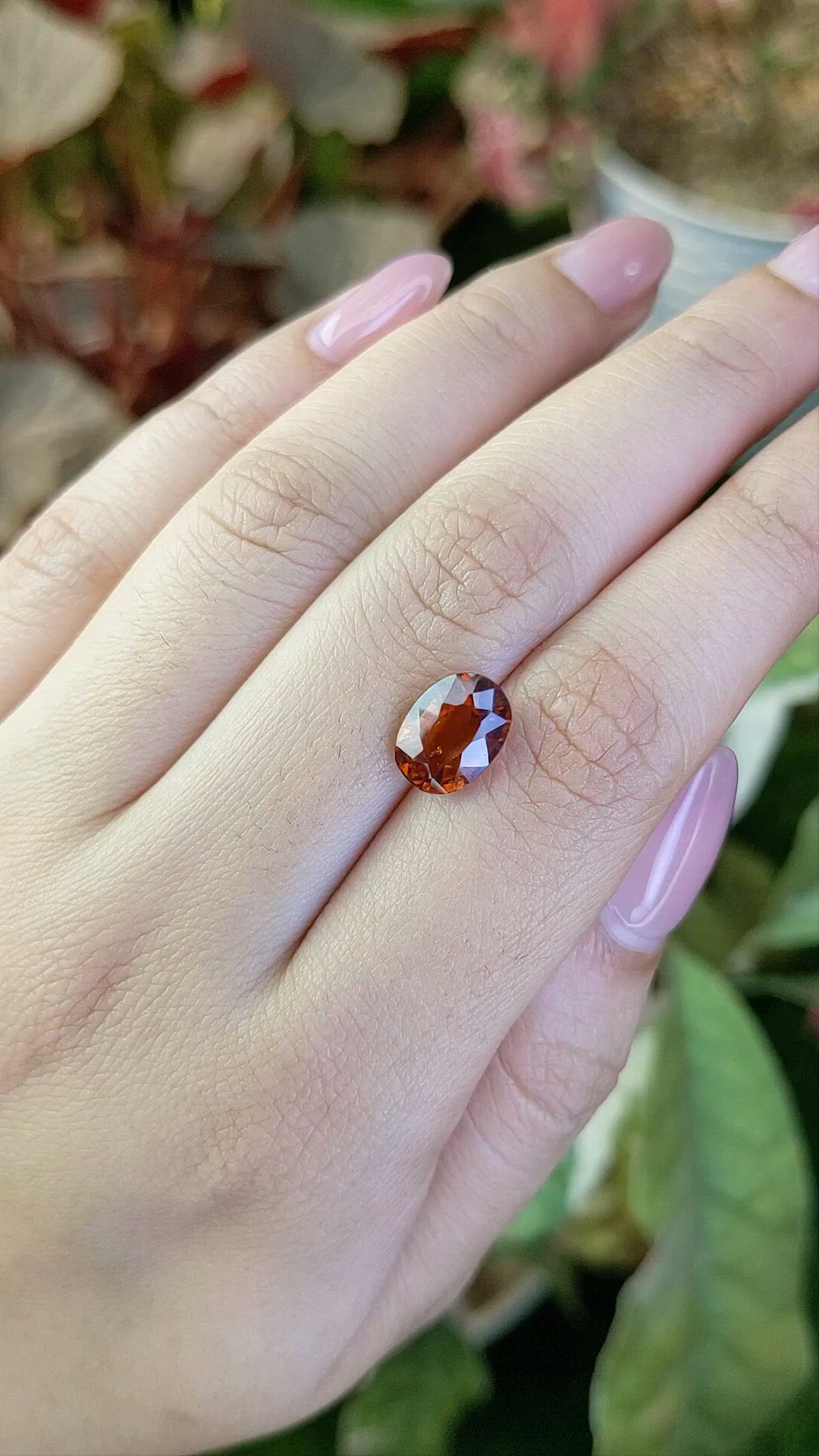 3.29 Ct. Reddish Orange Hessonite Garnet from Madagascar Size Video