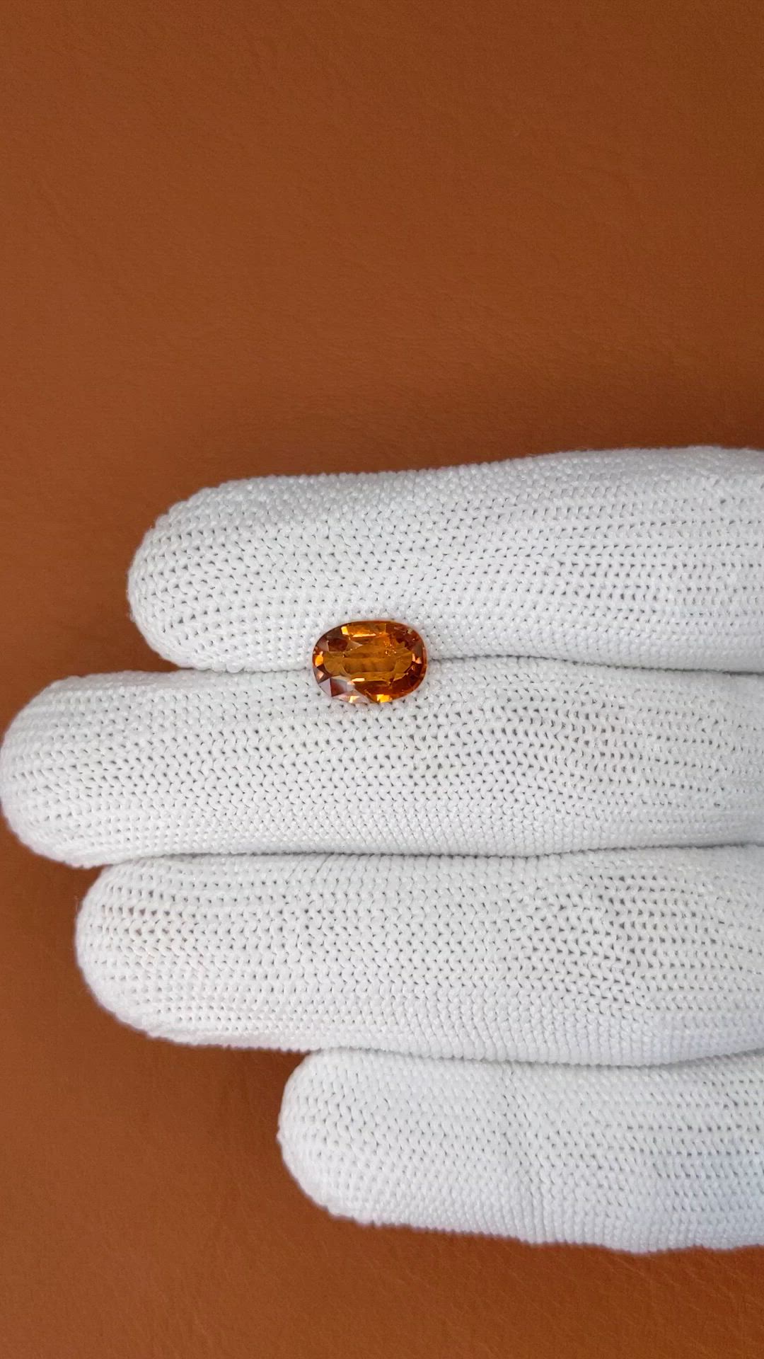 2.26 Ct. Orange Hessonite Garnet from Madagascar Size Video