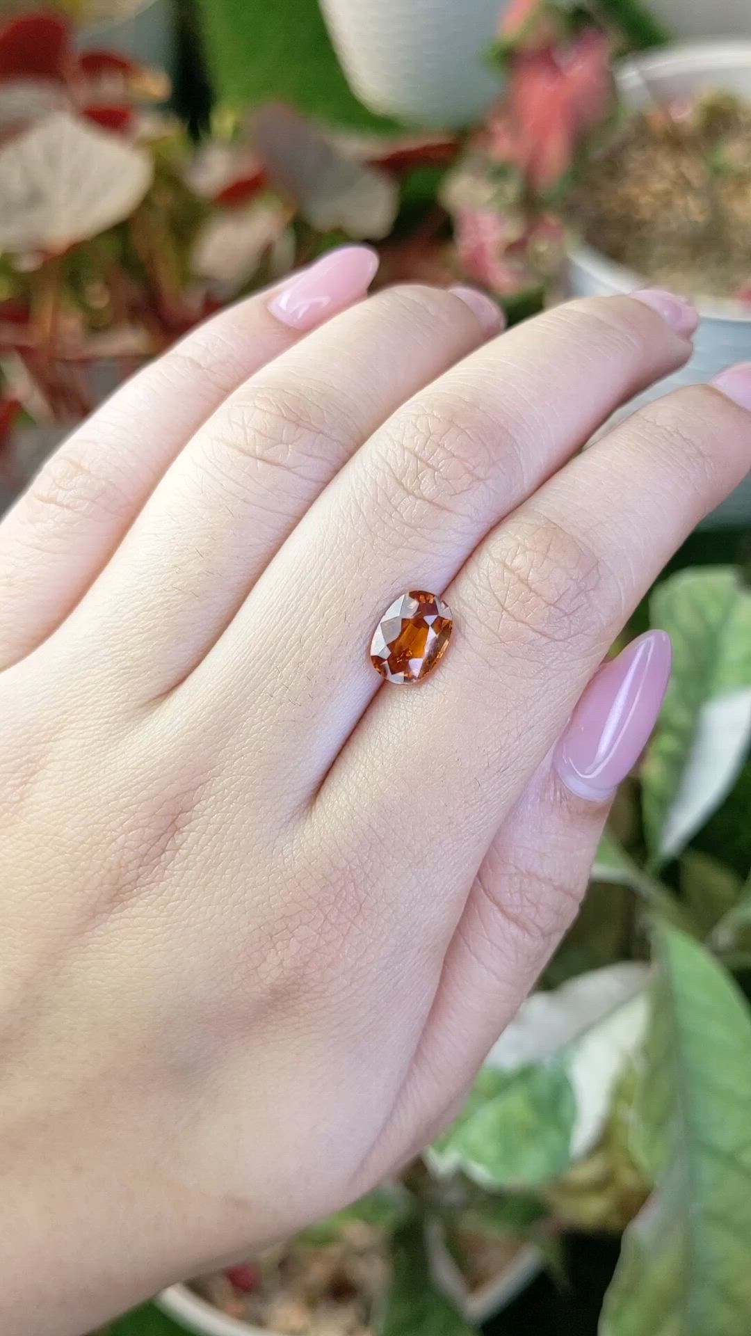 2.26 Ct. Orange Hessonite Garnet from Madagascar Size Video
