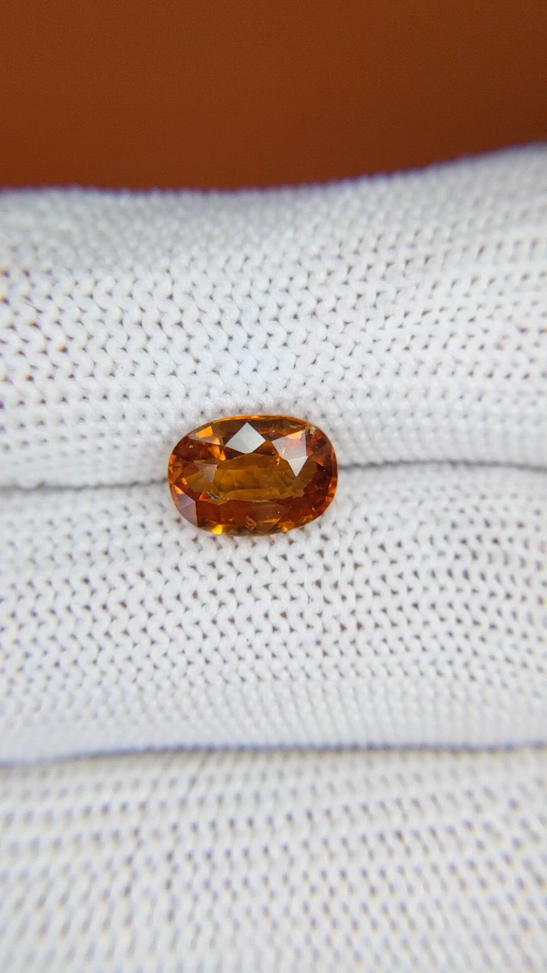2.26 Ct. Orange Hessonite Garnet from Madagascar Size Video