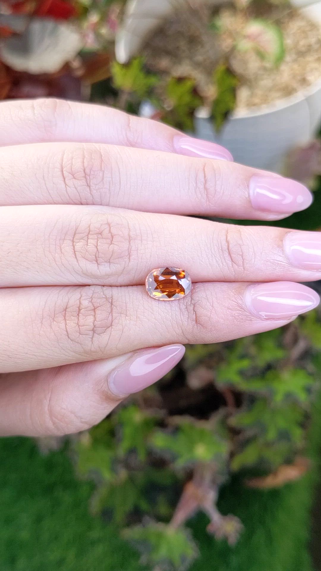 2.26 Ct. Orange Hessonite Garnet from Madagascar Size Video
