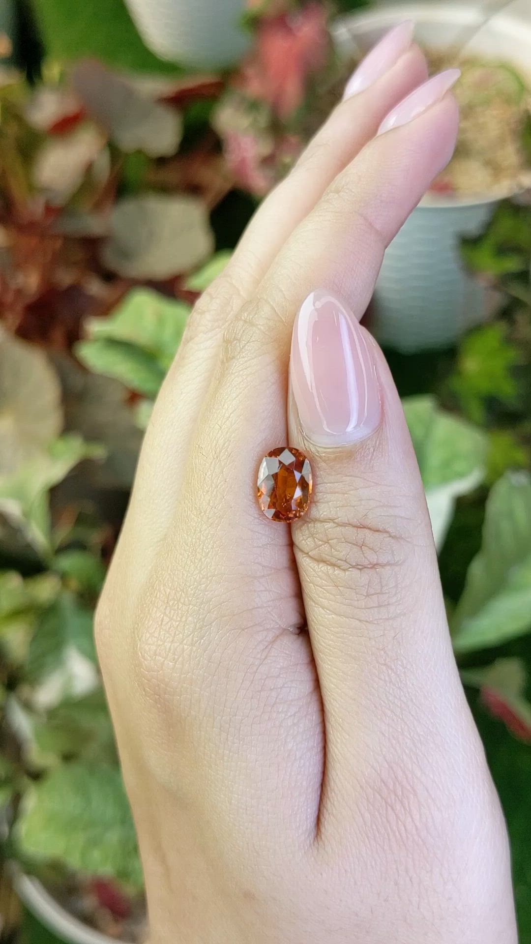 2.26 Ct. Orange Hessonite Garnet from Madagascar Size Video