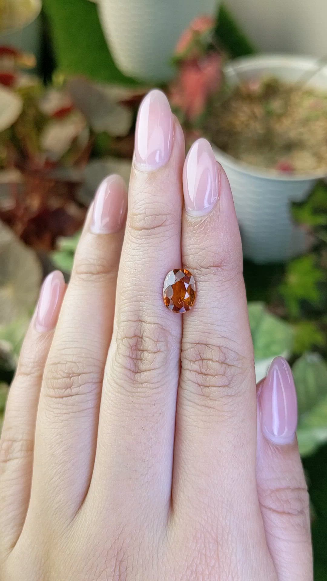 2.26 Ct. Orange Hessonite Garnet from Madagascar Size Video
