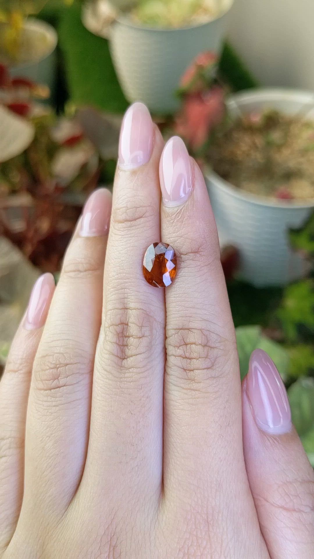 2.92 Ct. Orange Hessonite Garnet from Madagascar Size Video
