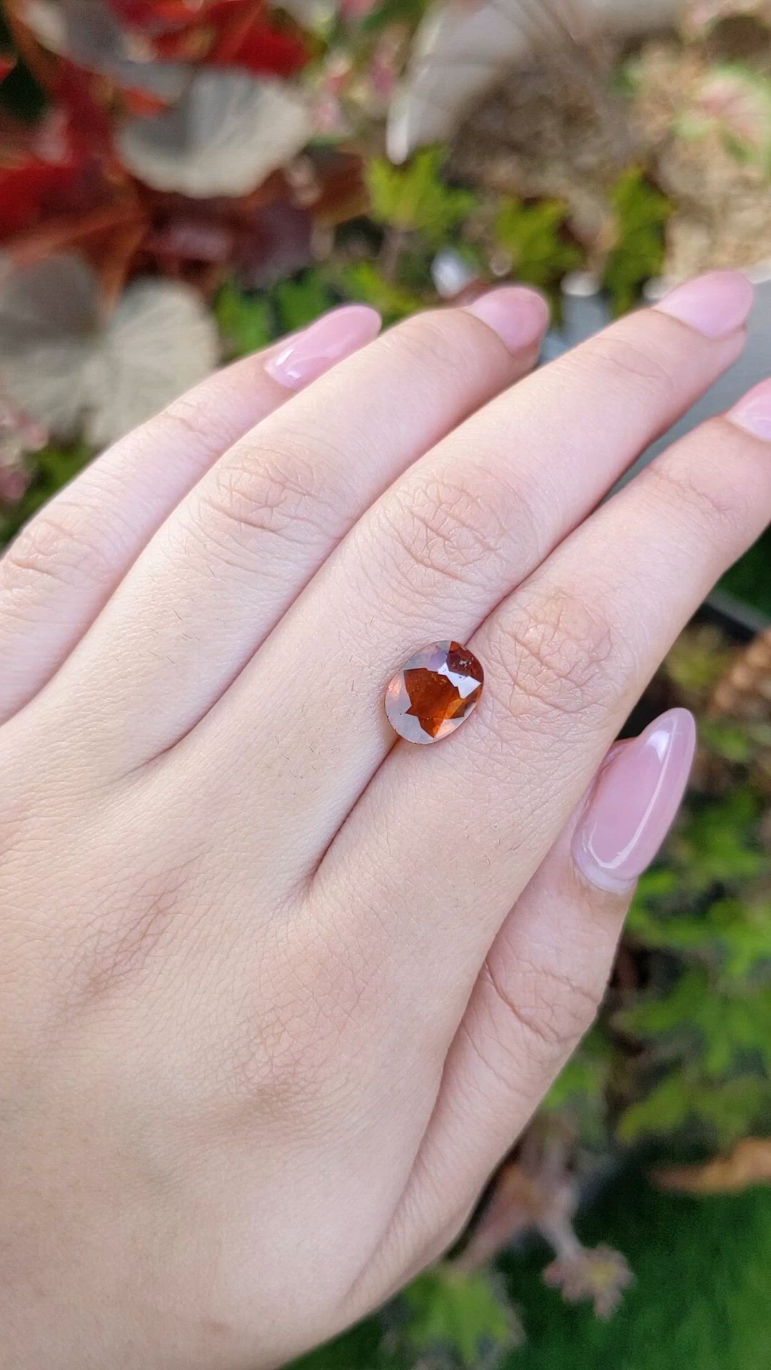 2.92 Ct. Orange Hessonite Garnet from Madagascar Size Video