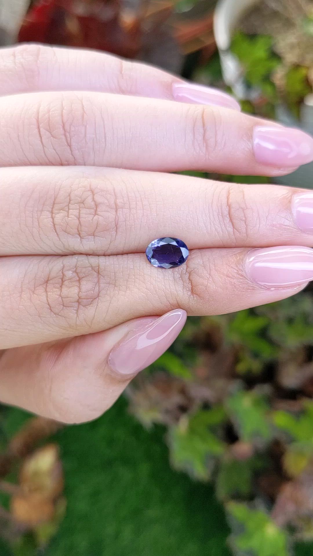 0.82 Ct. Purplish Blue Iolite from Ceylon (Sri Lanka) Size Video