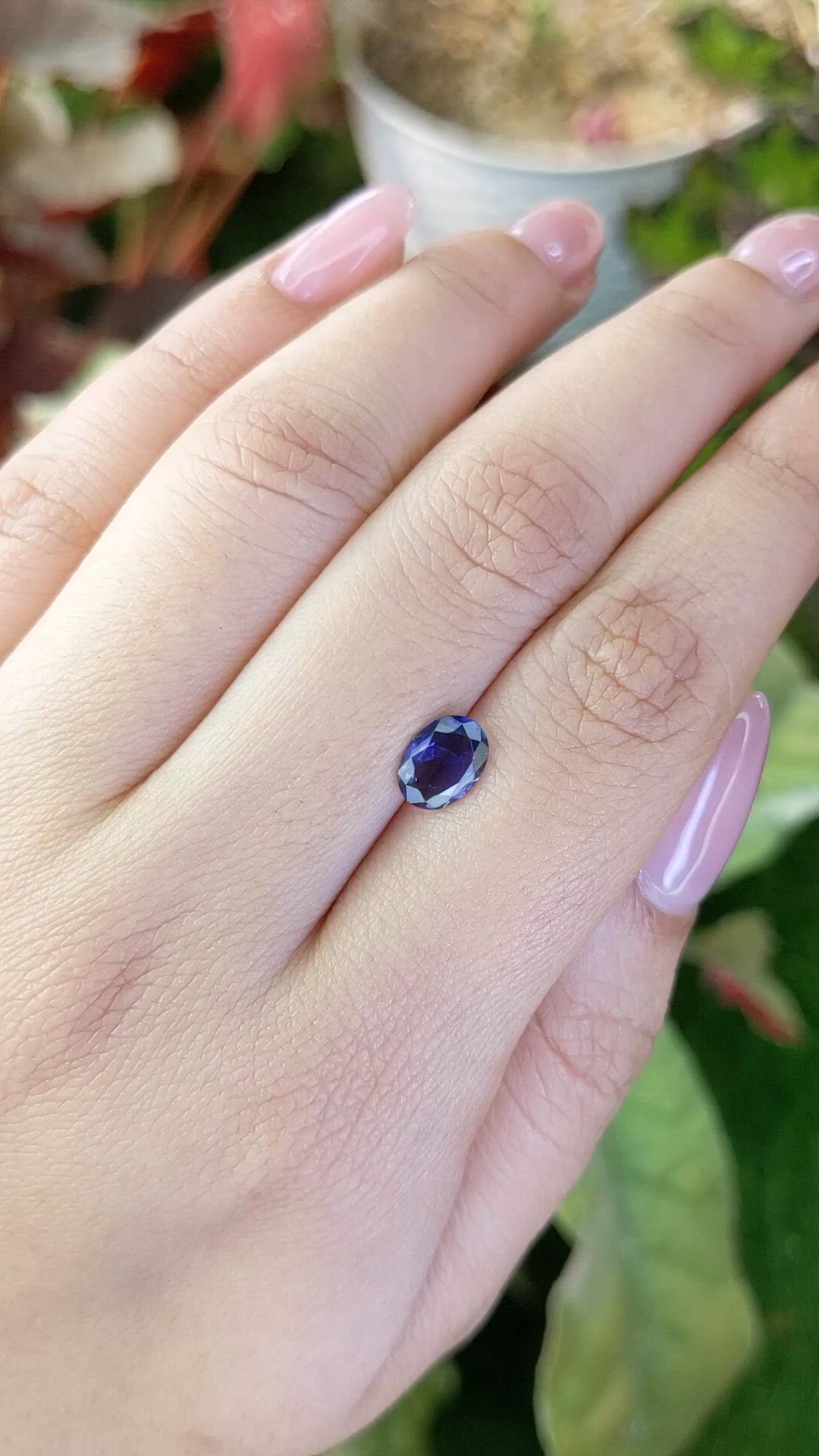 0.82 Ct. Purplish Blue Iolite from Ceylon (Sri Lanka) Size Video