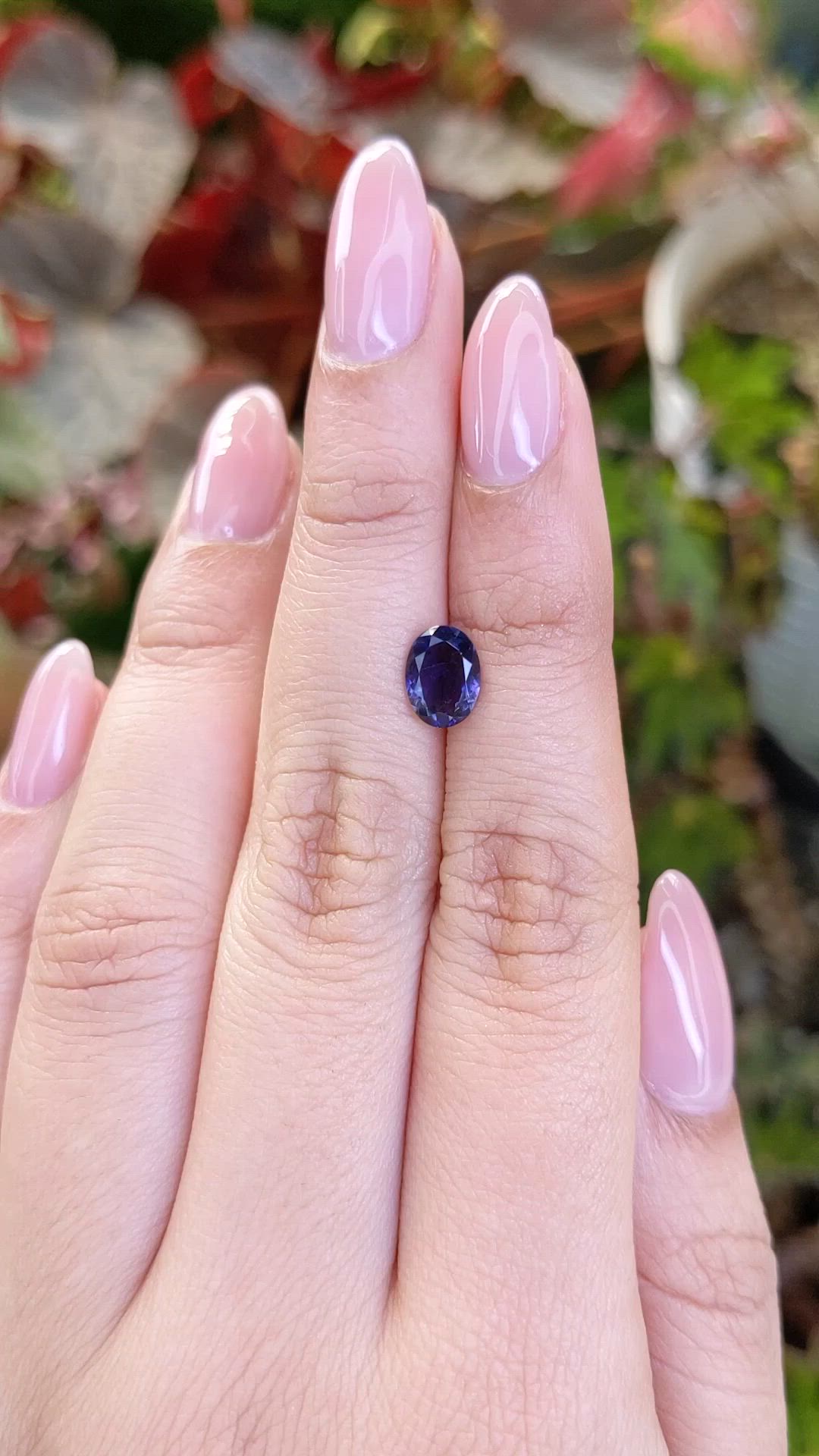0.82 Ct. Purplish Blue Iolite from Ceylon (Sri Lanka) Size Video