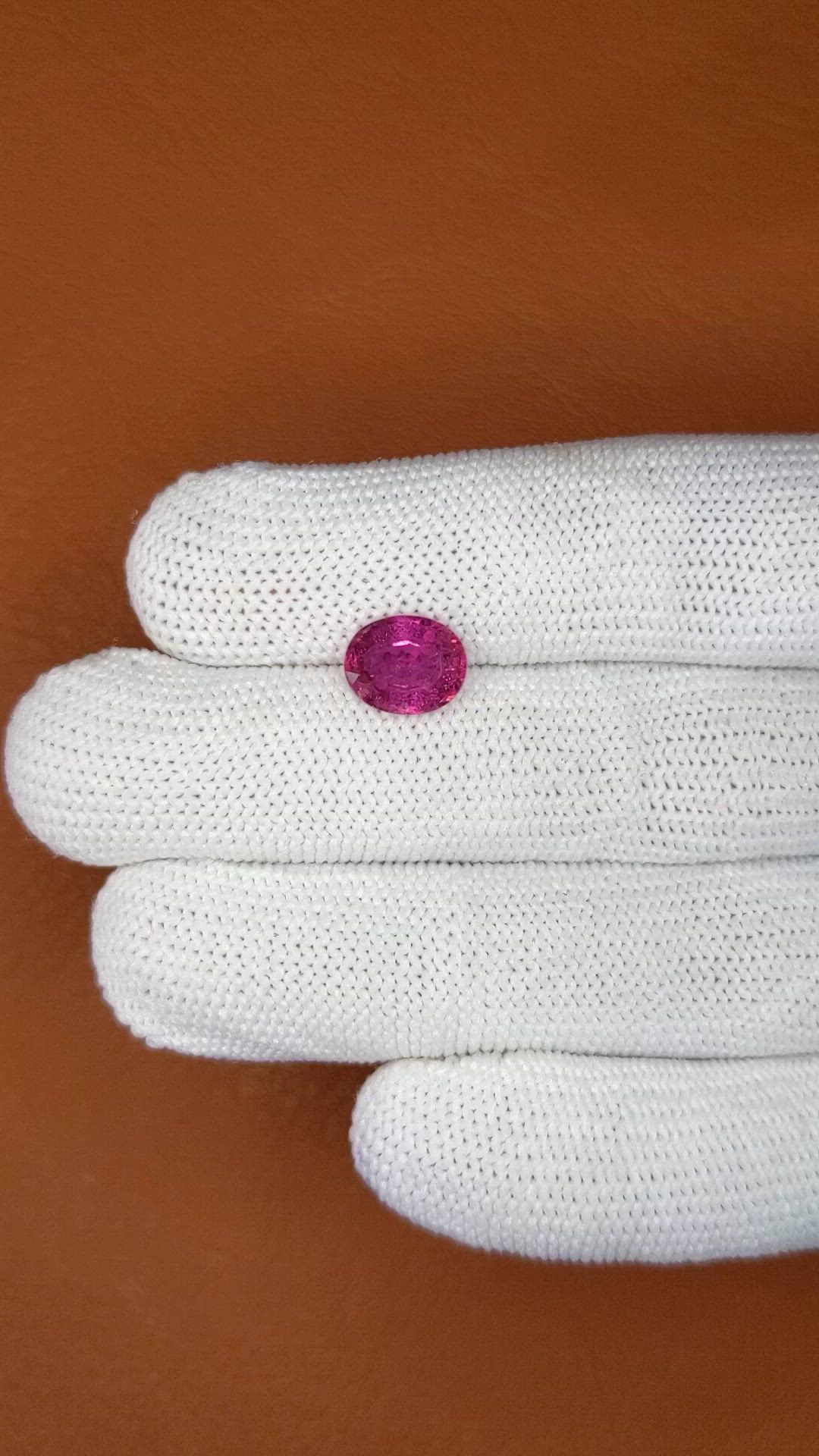 2.15 Ct. Pink Spinel from Ceylon (Sri Lanka) Size Video