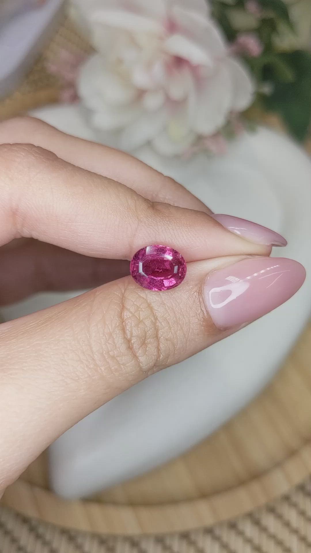 2.15 Ct. Pink Spinel from Ceylon (Sri Lanka) Size Video