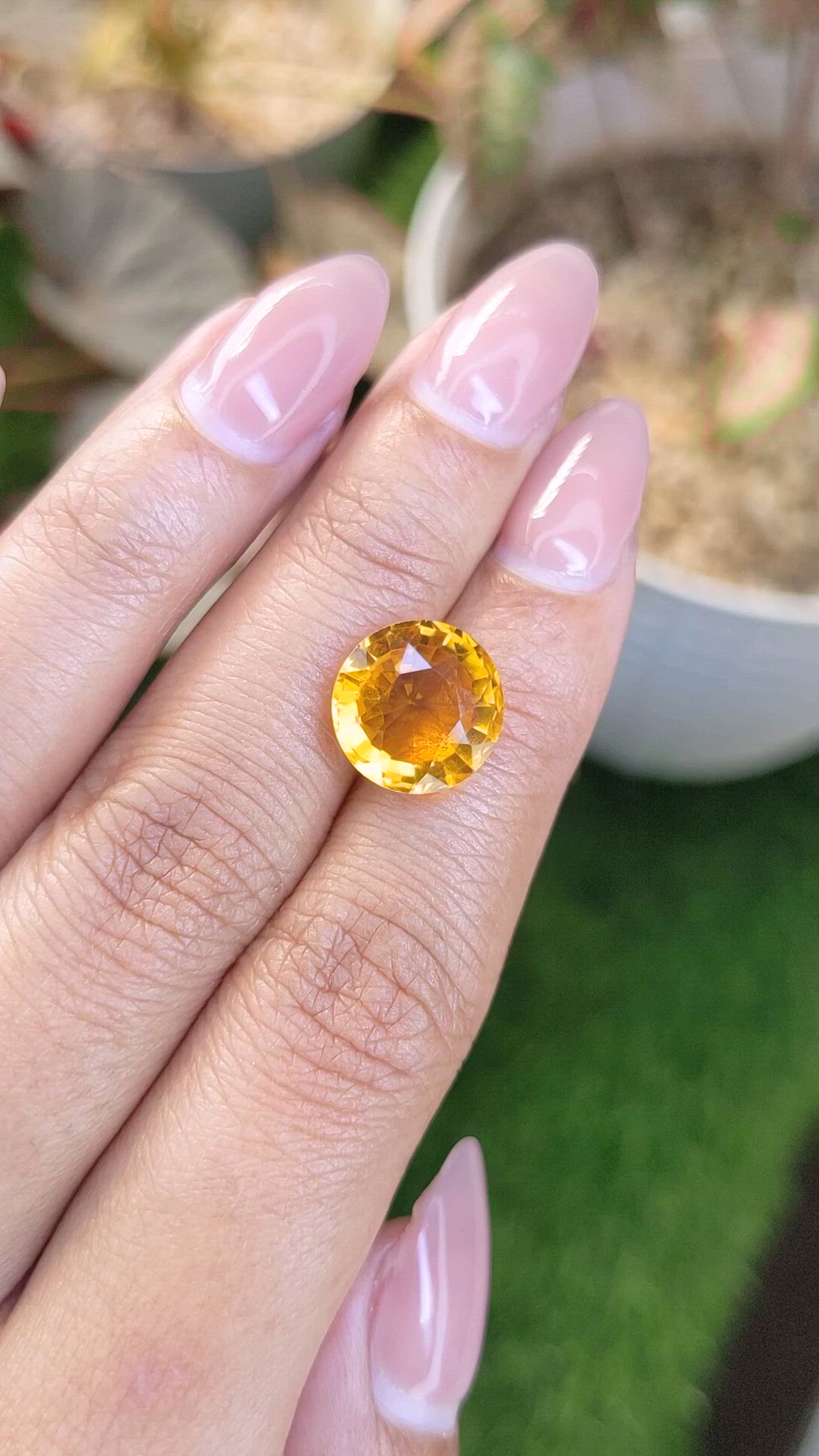 5.04 Ct. Orangish Yellow Citrine from Brazil Size Video