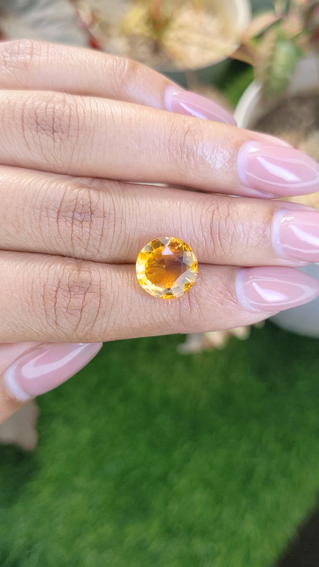 5.04 Ct. Orangish Yellow Citrine from Brazil Size Video