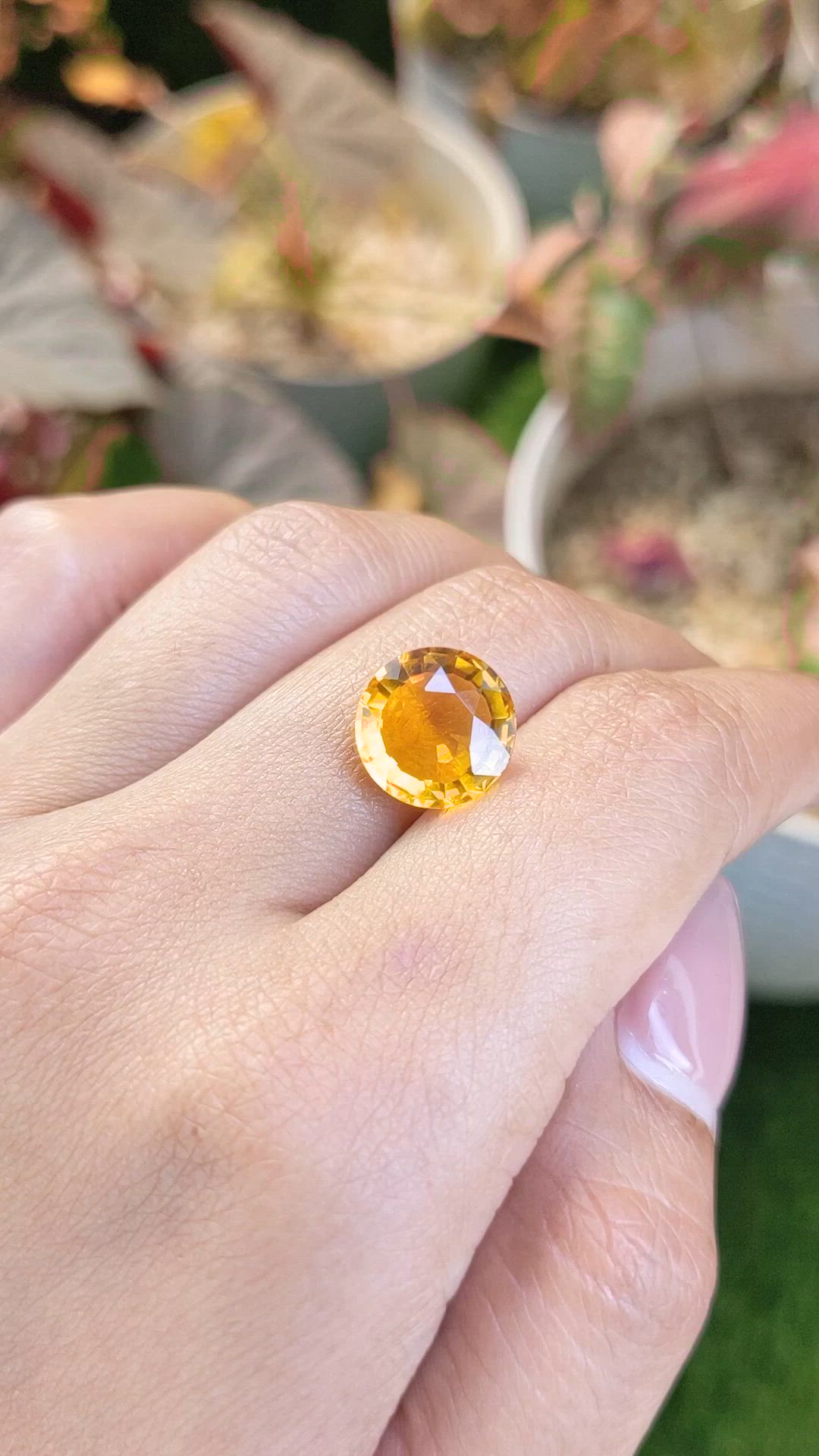 5.04 Ct. Orangish Yellow Citrine from Brazil Size Video