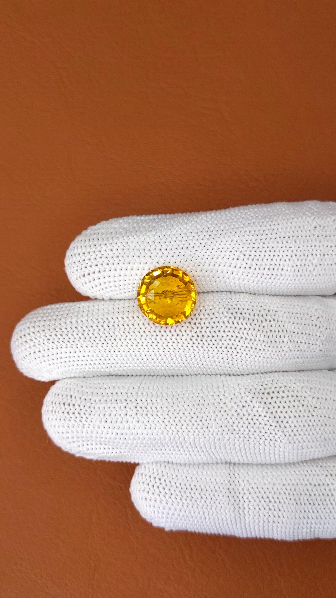 5.04 Ct. Orangish Yellow Citrine from Brazil Size Video