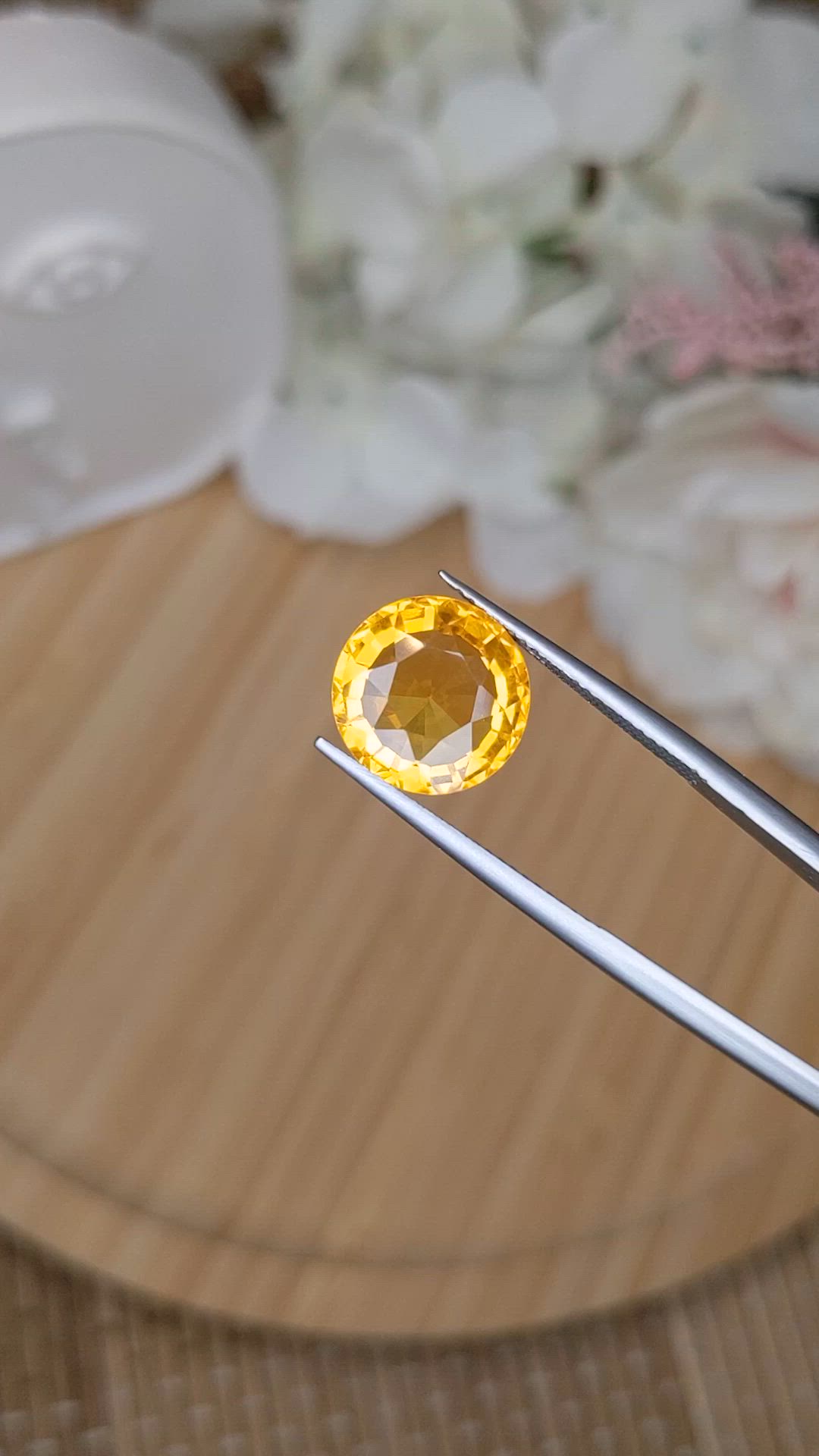 5.04 Ct. Orangish Yellow Citrine from Brazil Size Video