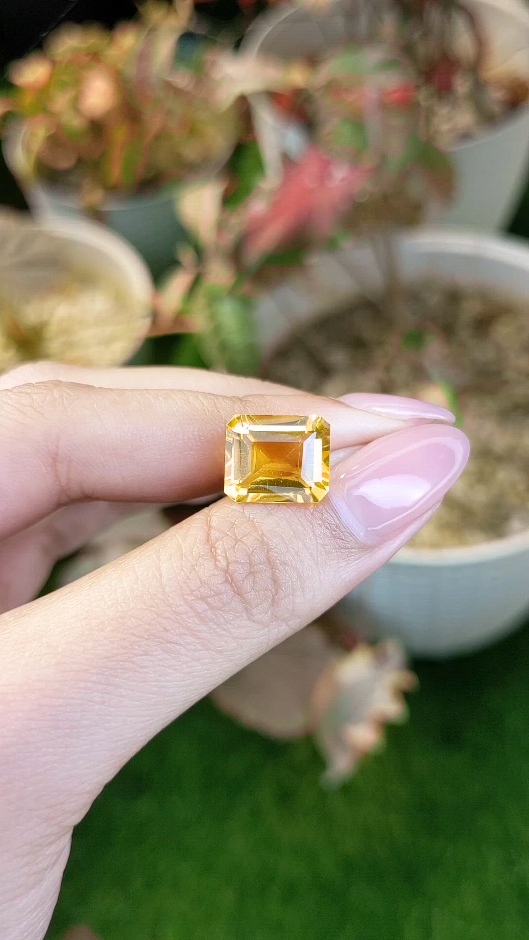 5.53 Ct. Orangish Yellow Citrine from Brazil Size Video