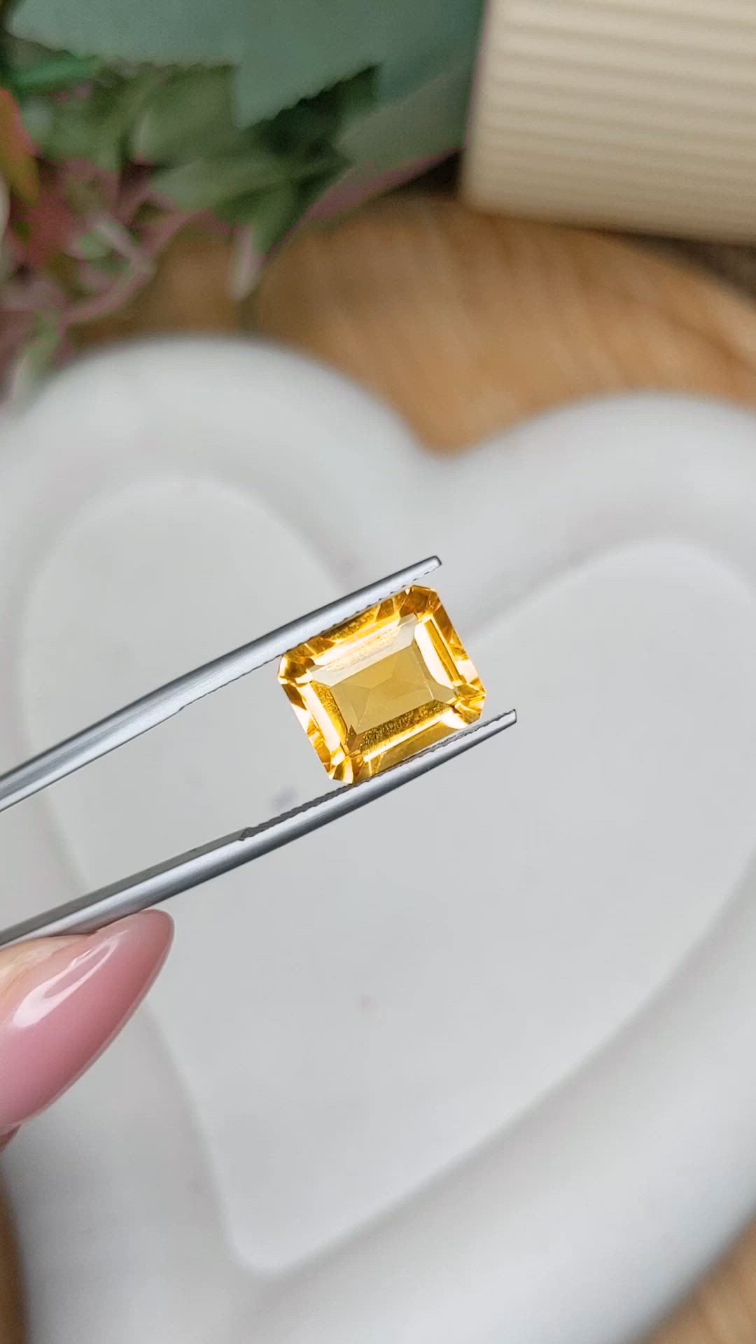 5.53 Ct. Orangish Yellow Citrine from Brazil Size Video