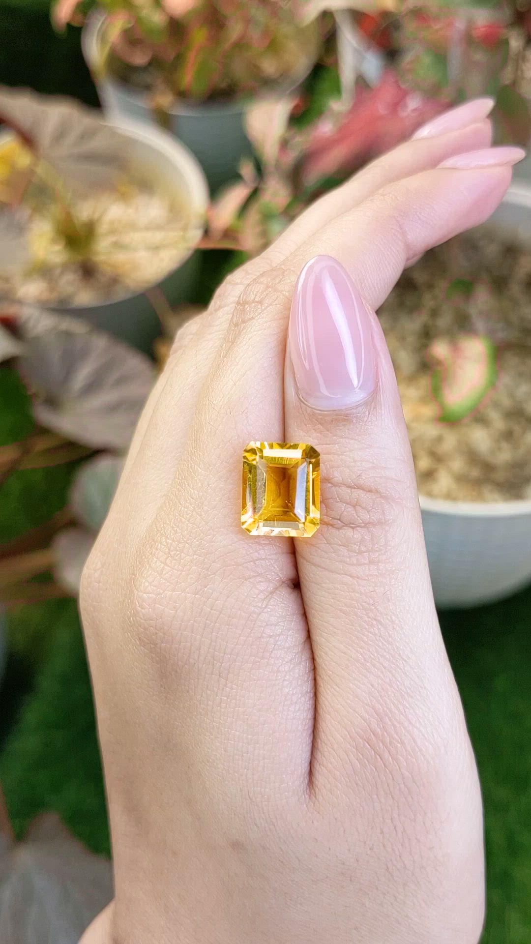 5.53 Ct. Orangish Yellow Citrine from Brazil Size Video