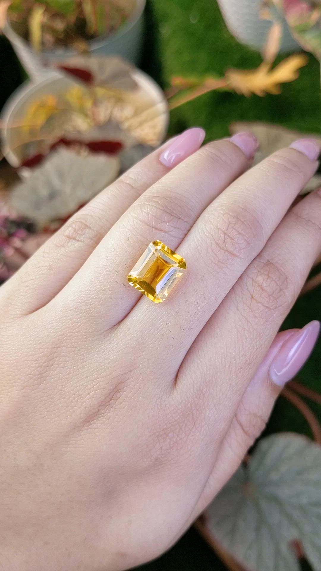 5.53 Ct. Orangish Yellow Citrine from Brazil Size Video