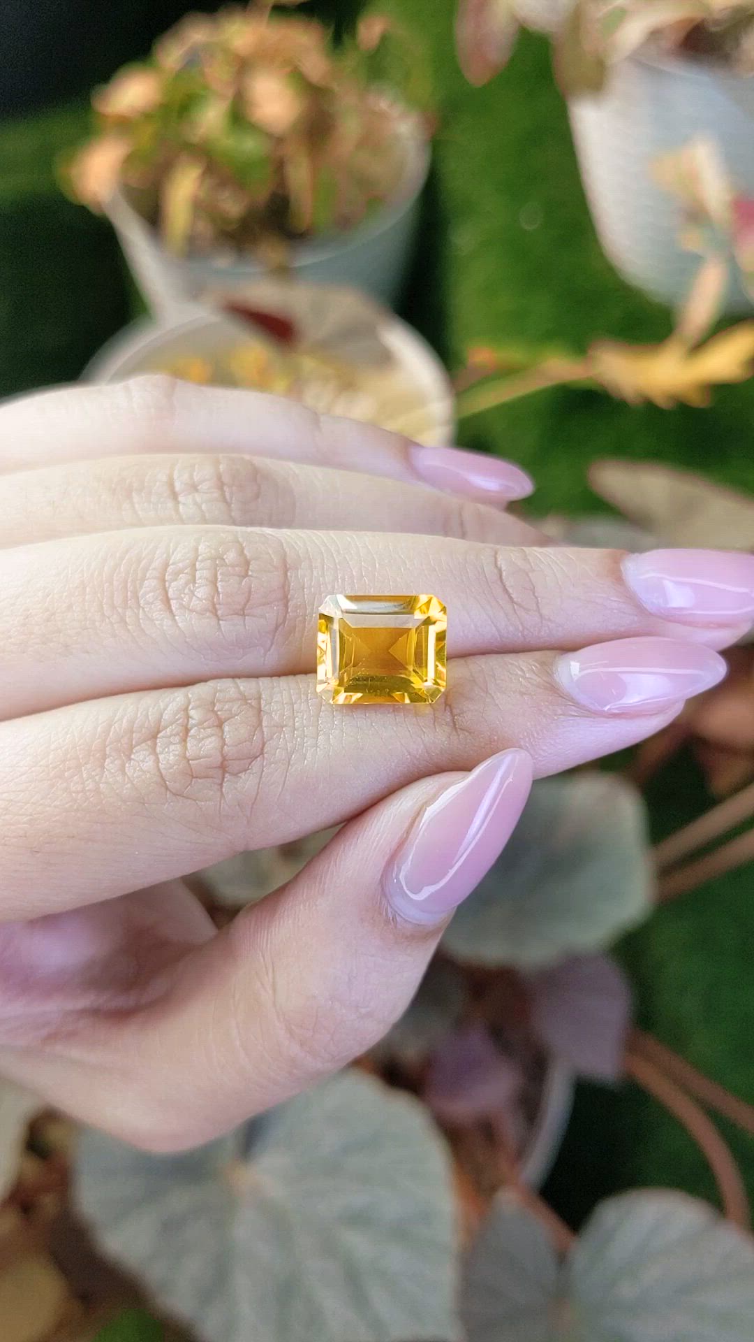 5.53 Ct. Orangish Yellow Citrine from Brazil Size Video