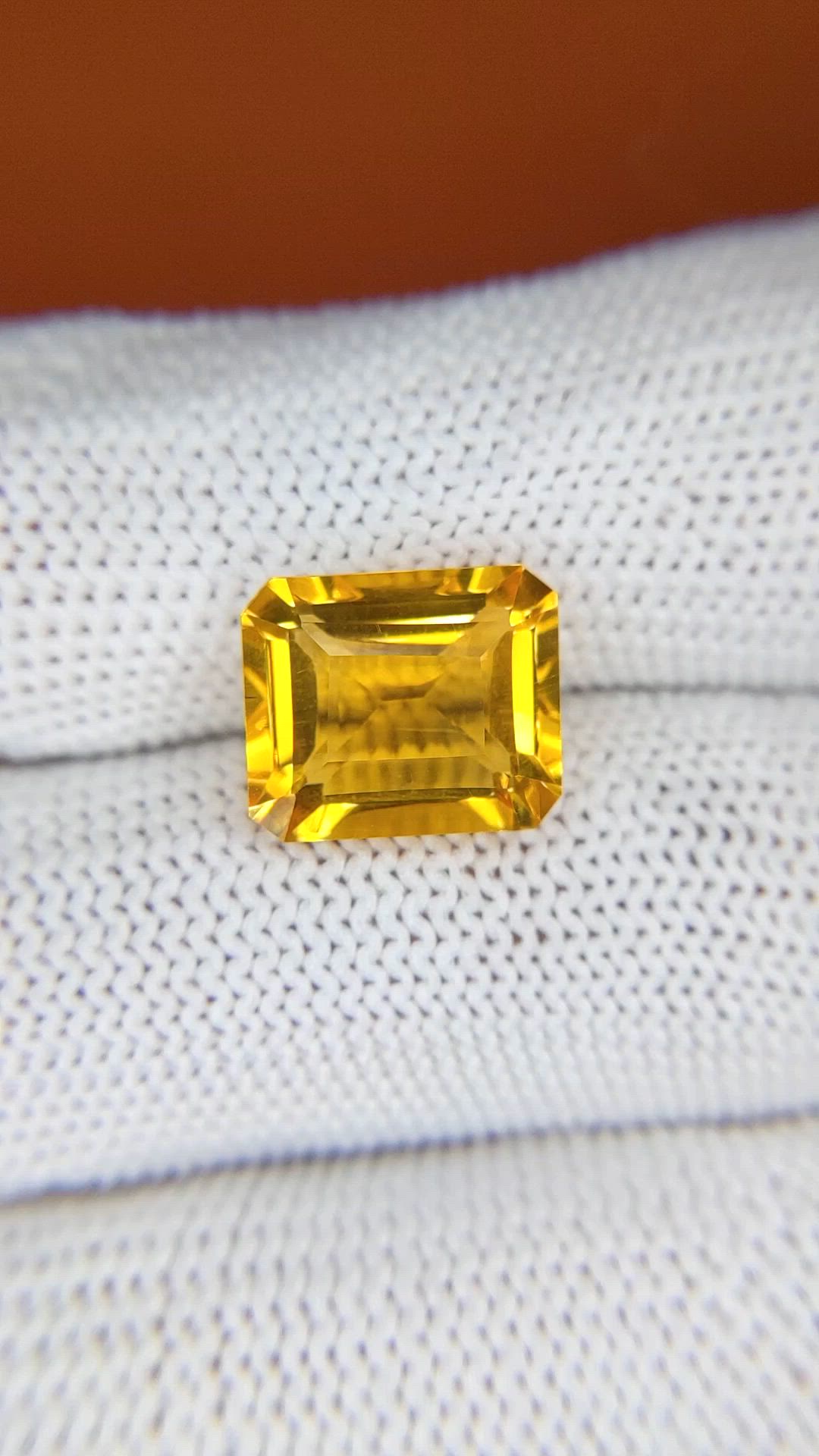 5.53 Ct. Orangish Yellow Citrine from Brazil Size Video