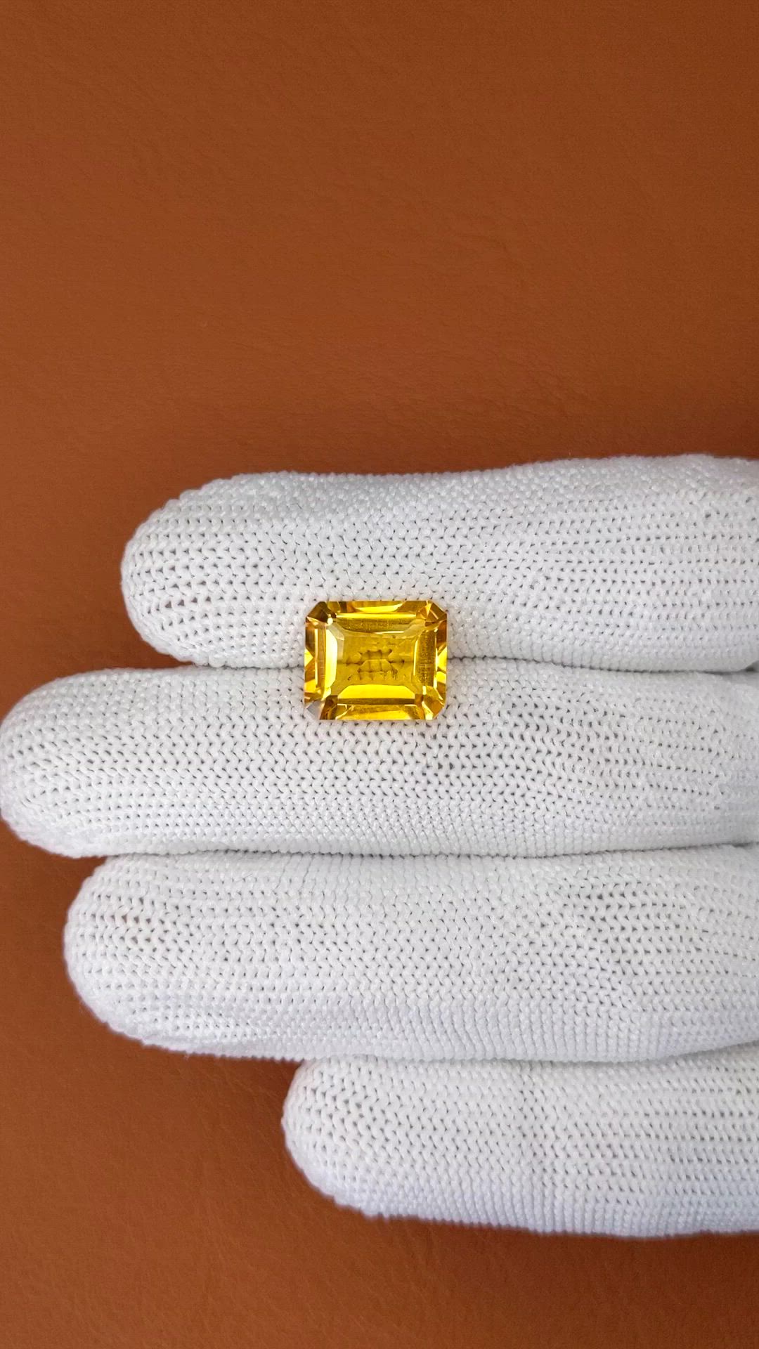 5.53 Ct. Orangish Yellow Citrine from Brazil Size Video