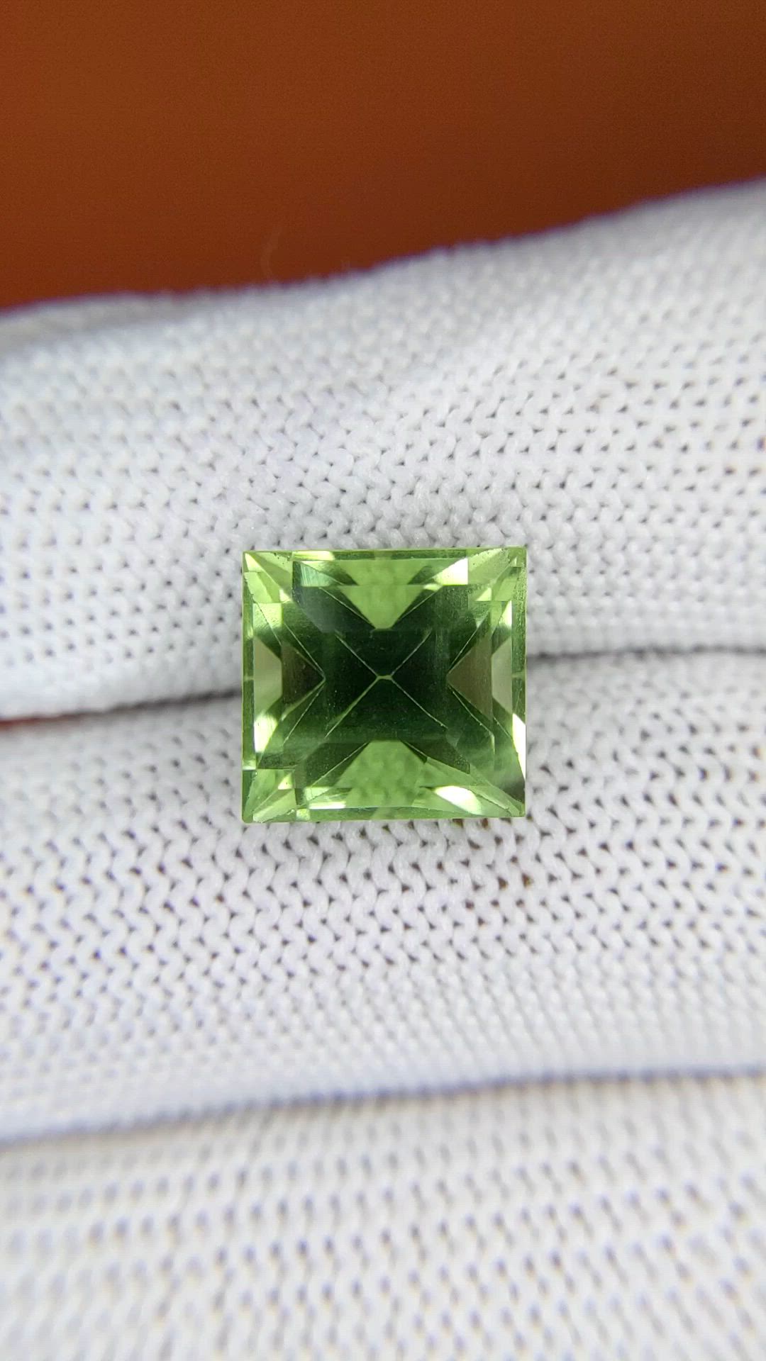 7.46 Ct. Yellowish Green Prasiolite from Brazil Size Video