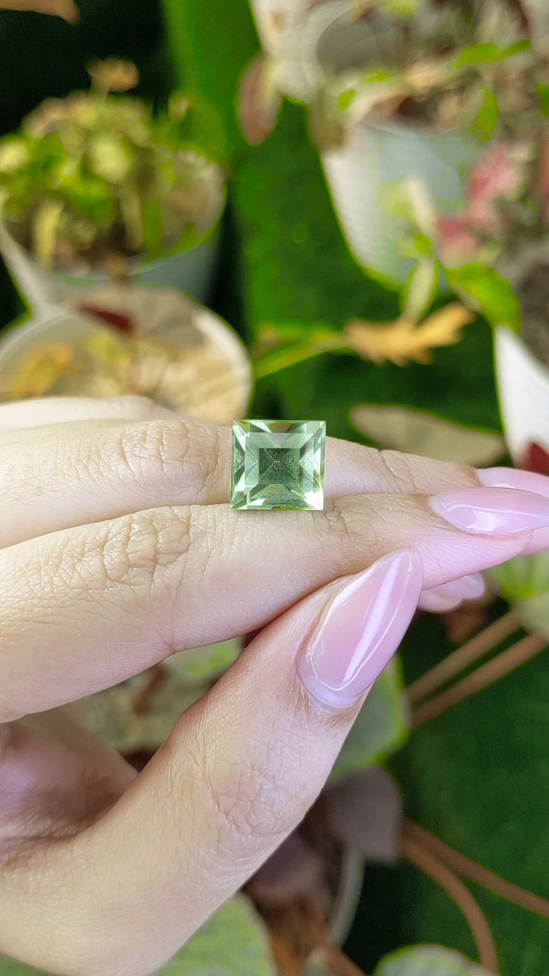 7.46 Ct. Yellowish Green Prasiolite from Brazil Size Video