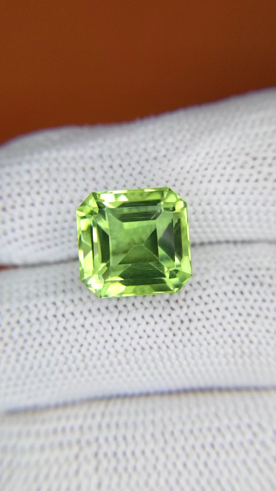 10.08 Ct. Yellowish Green Prasiolite from Brazil Size Video