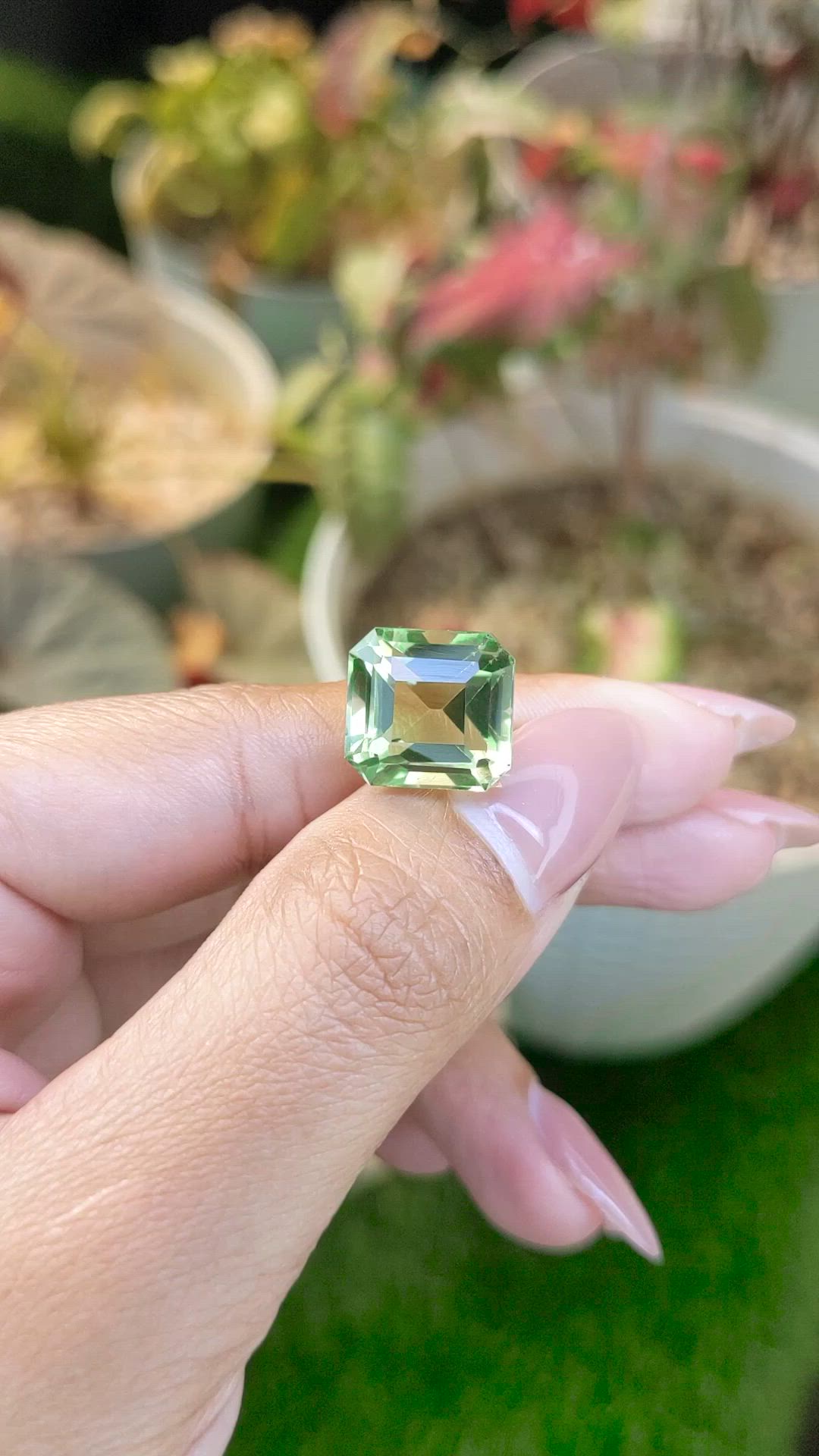 10.08 Ct. Yellowish Green Prasiolite from Brazil Size Video