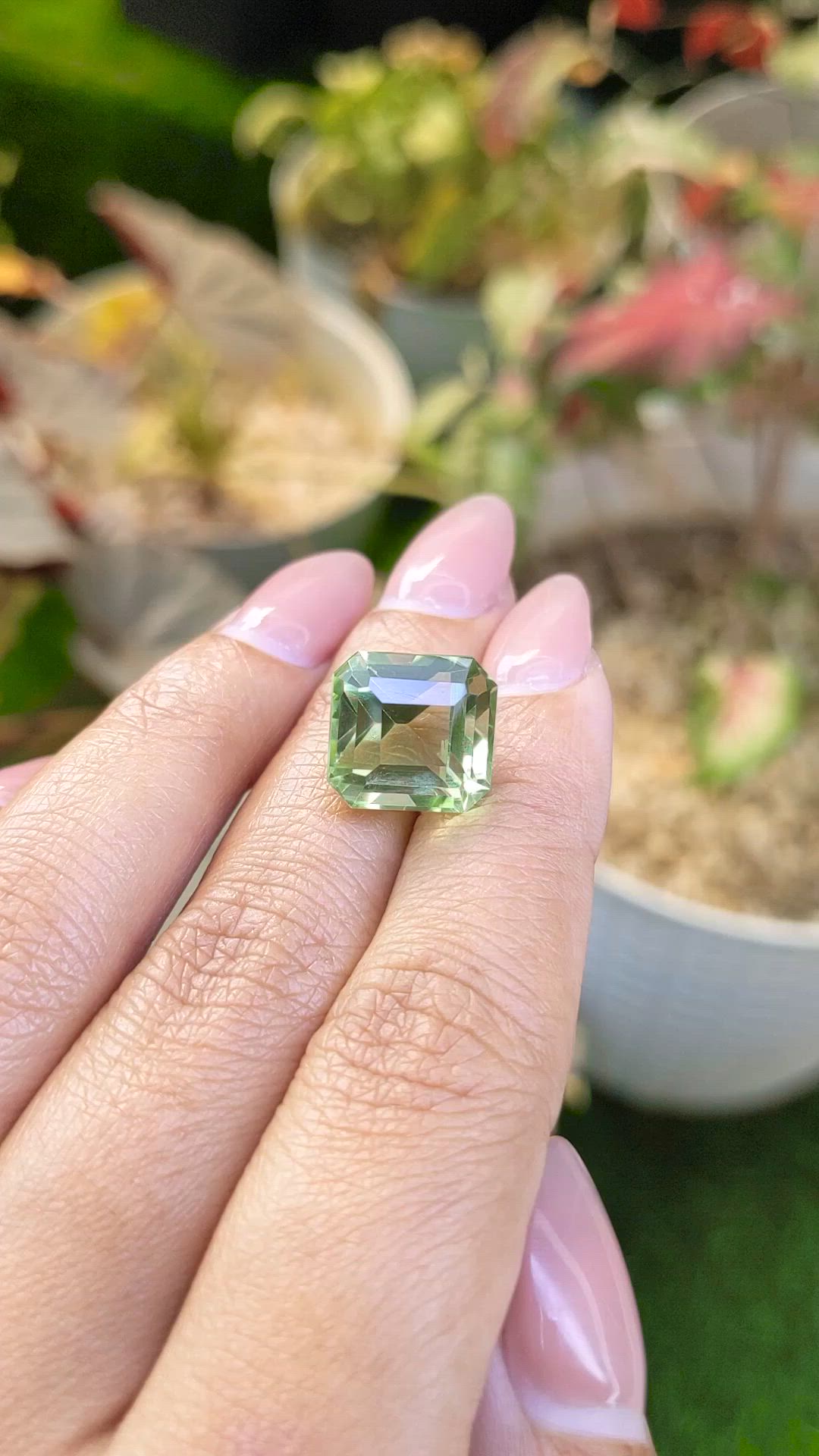 10.08 Ct. Yellowish Green Prasiolite from Brazil Size Video