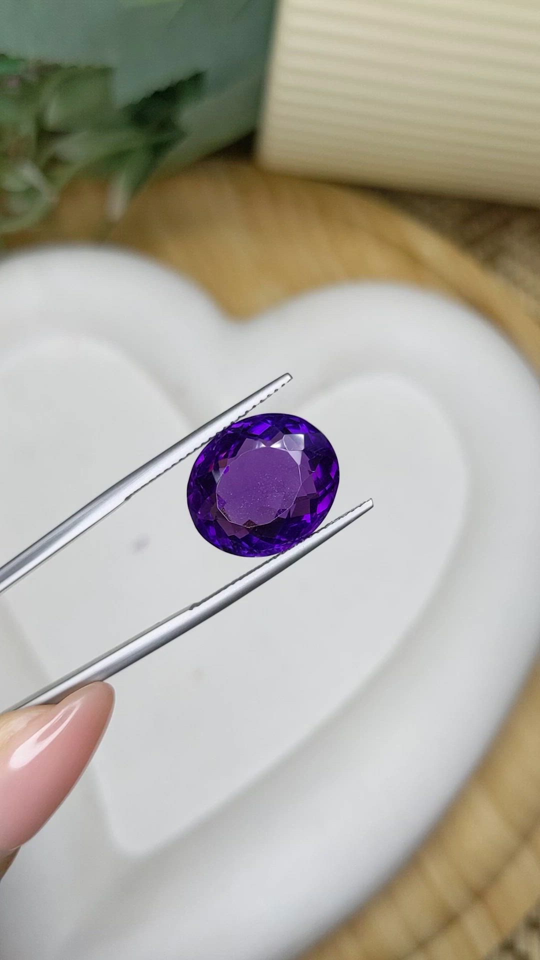 10.84 Ct. Purple Amethyst from Brazil Size Video