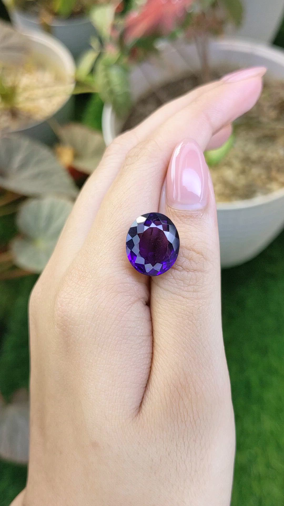 10.84 Ct. Purple Amethyst from Brazil Size Video